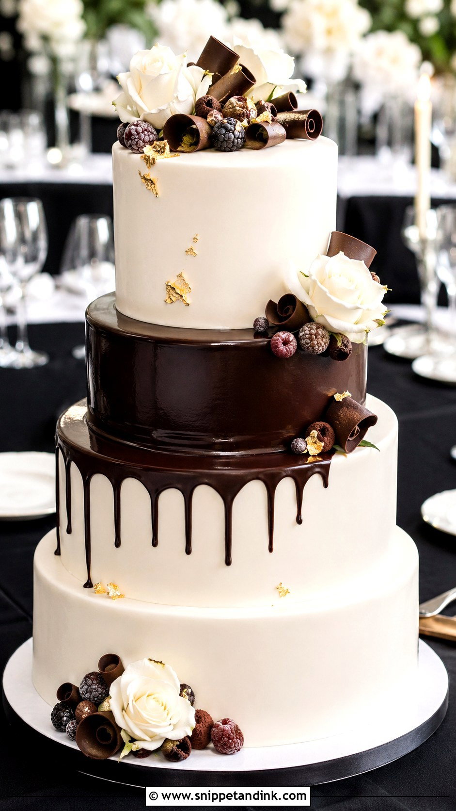 White And Brown Ganache Wedding Cake - Snippet and Ink - 20 White and Brown Cake Design Ideas for Wedding