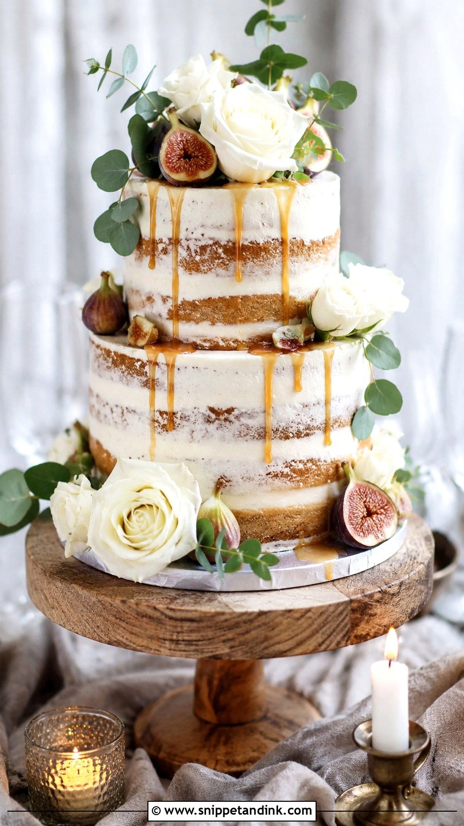 White And Brown Semi Naked Wedding Cake - Snippet and Ink - 20 White and Brown Cake Design Ideas for Wedding