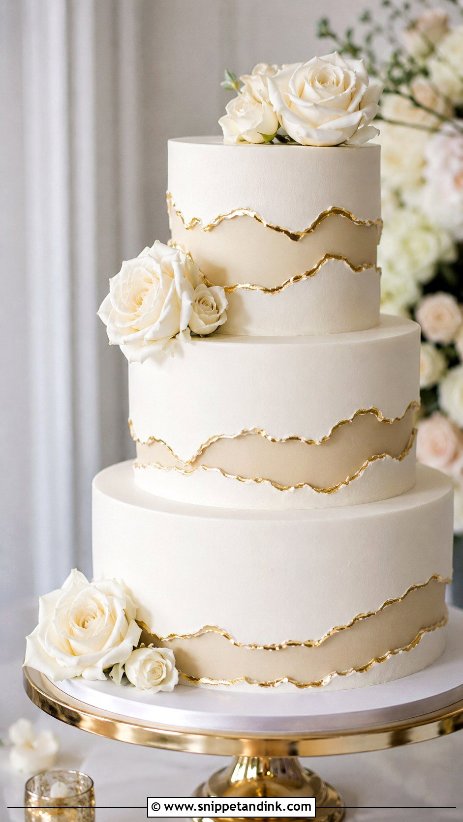 White And Gold Fault Line Wedding Cake - Snippet and Ink - 20 Fault Line Cakes for Wedding