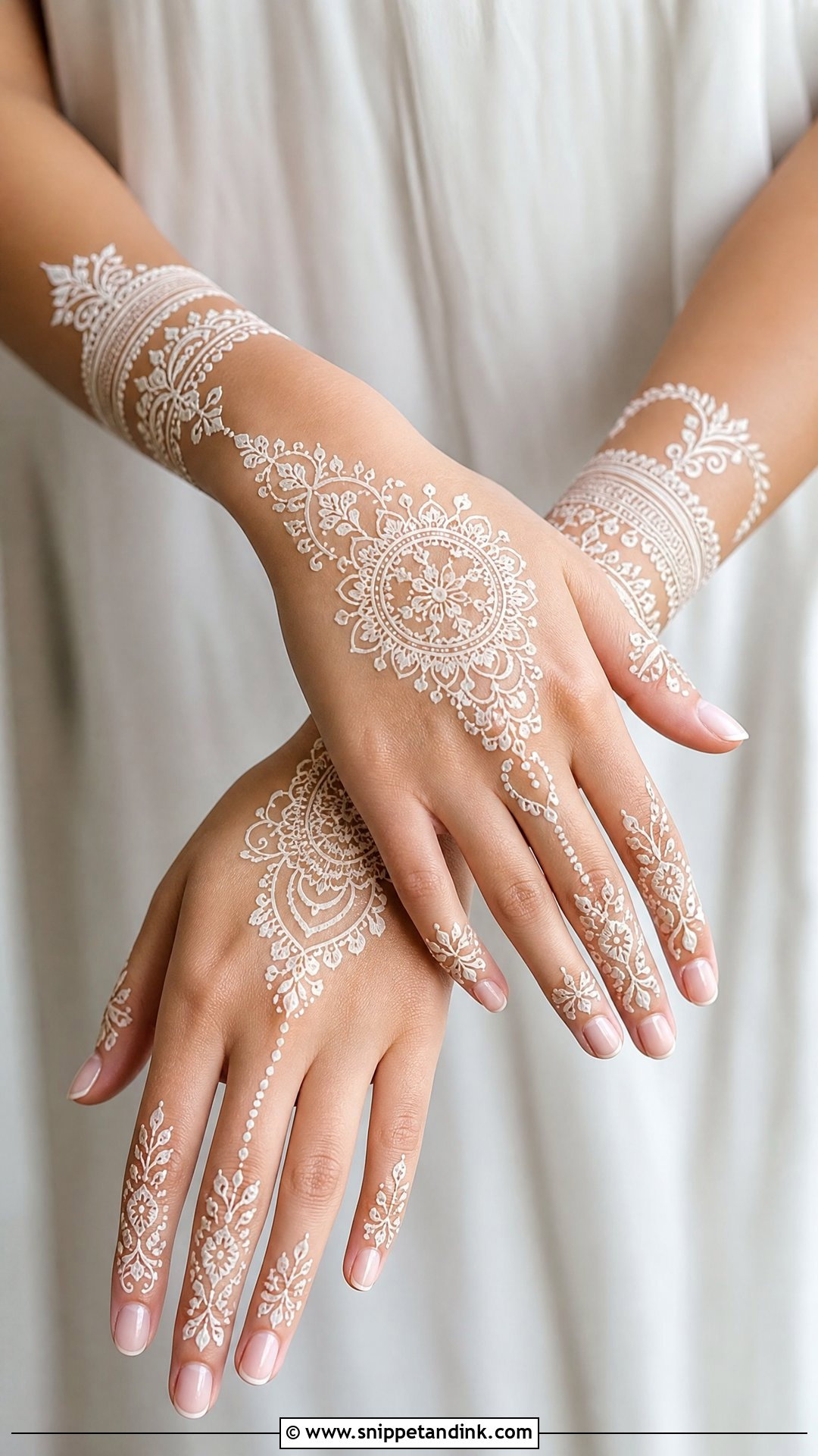 White Barat Mehndi Design - Snippet and Ink - 20 Barat Mehndi Design Ideas