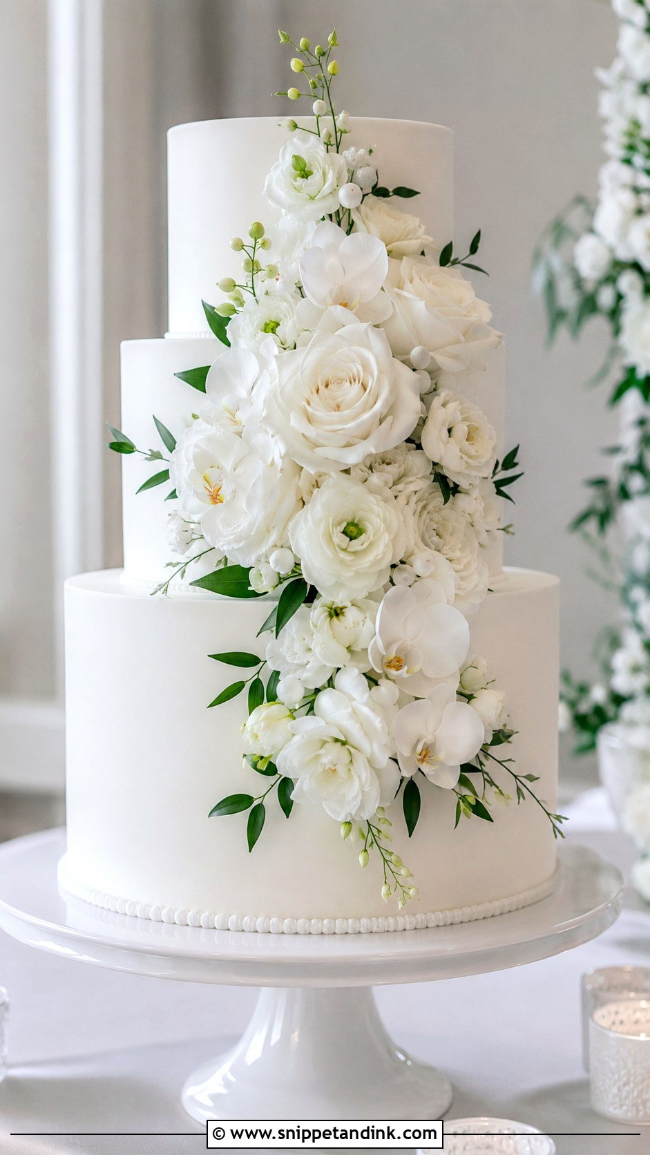 White Bouquet Wedding Cake - Snippet and Ink - 20 Bouquet Cake Design Ideas for Wedding