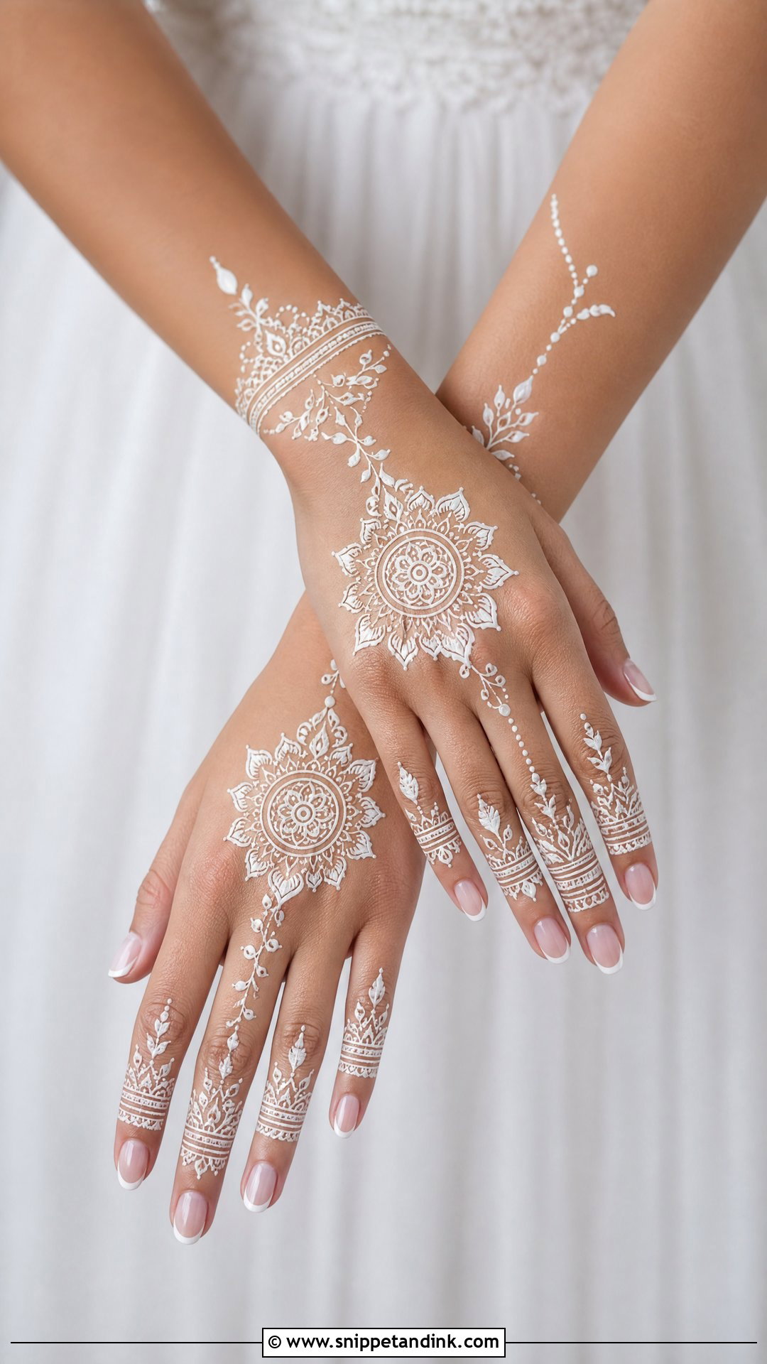 White Bridal Mehndi Design - Snippet and Ink - 20 Modern Bridal Mehndi Designs