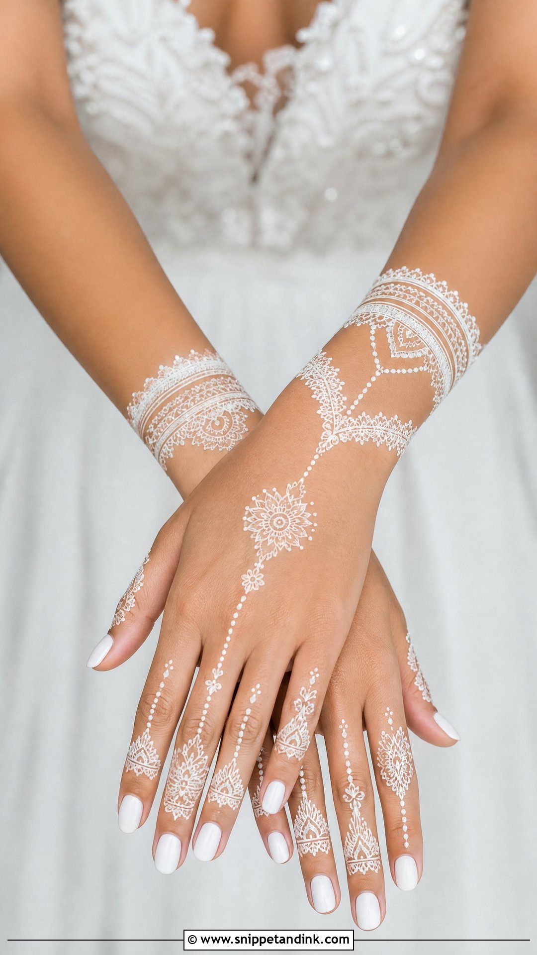 White Bridal Mehndi Design - Snippet and Ink - 25 Bridal Mehndi Designs with Names