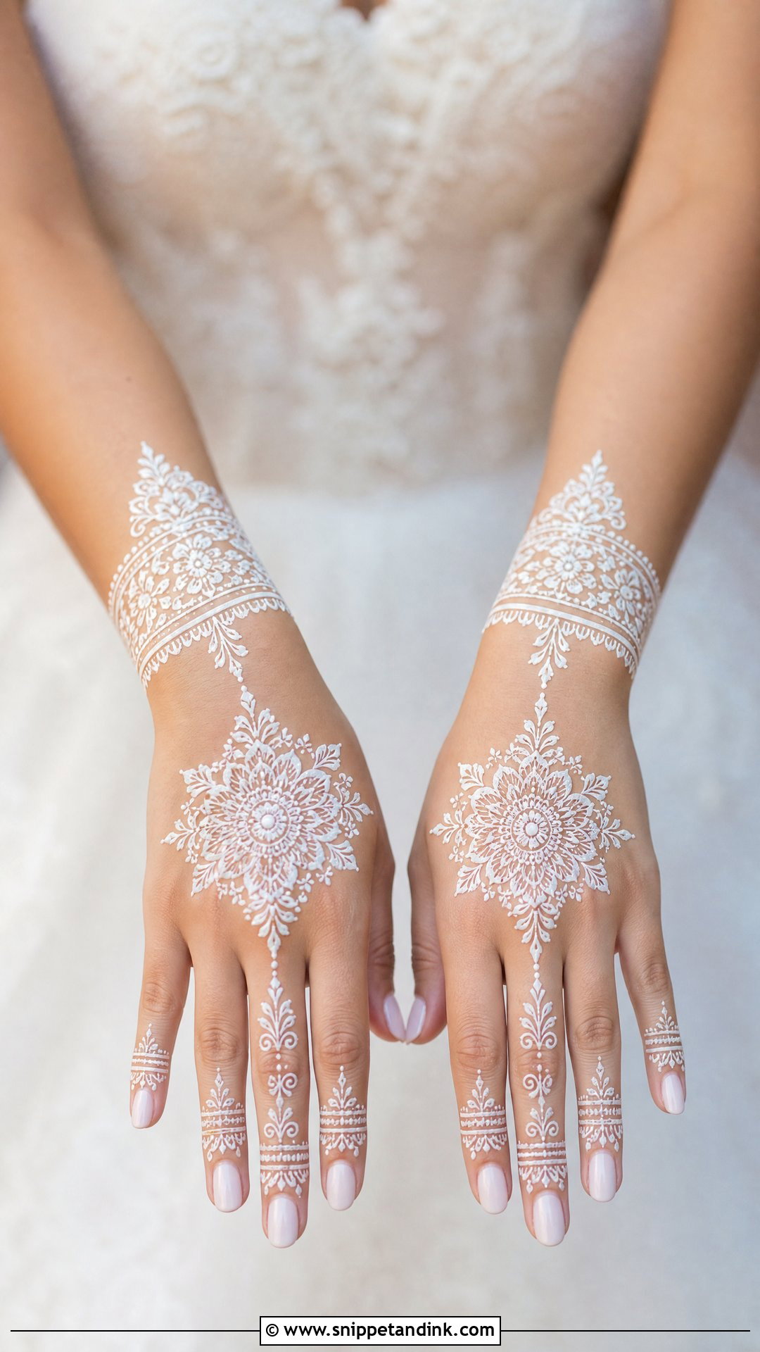 White Bridal Mehndi Design - Snippet and Ink - 30 Bridal Wedding Mehndi Designs