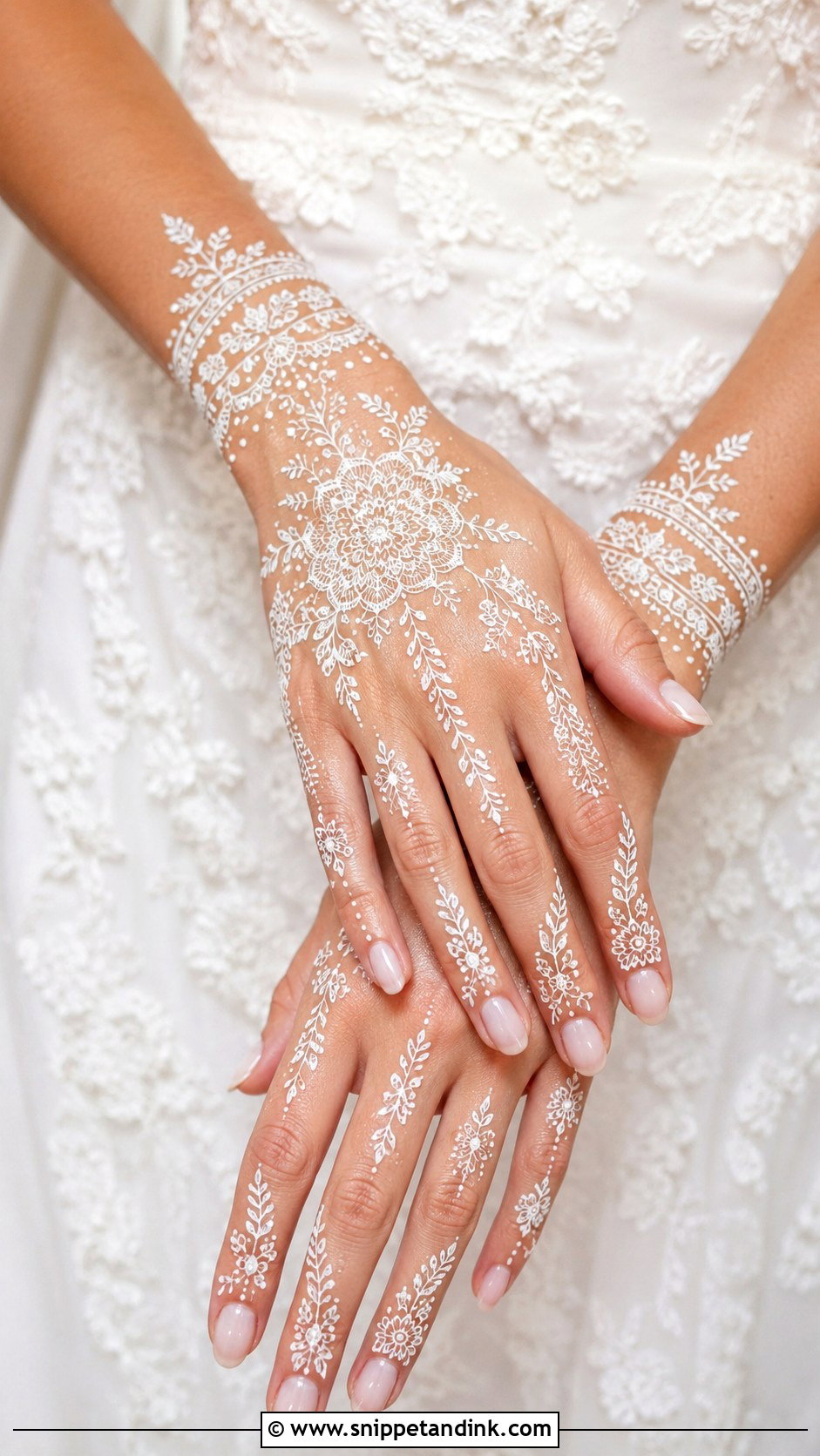White Bridal Mehndi Design - Snippet and Ink - 30 Latest Unique Bridal Mehndi Designs