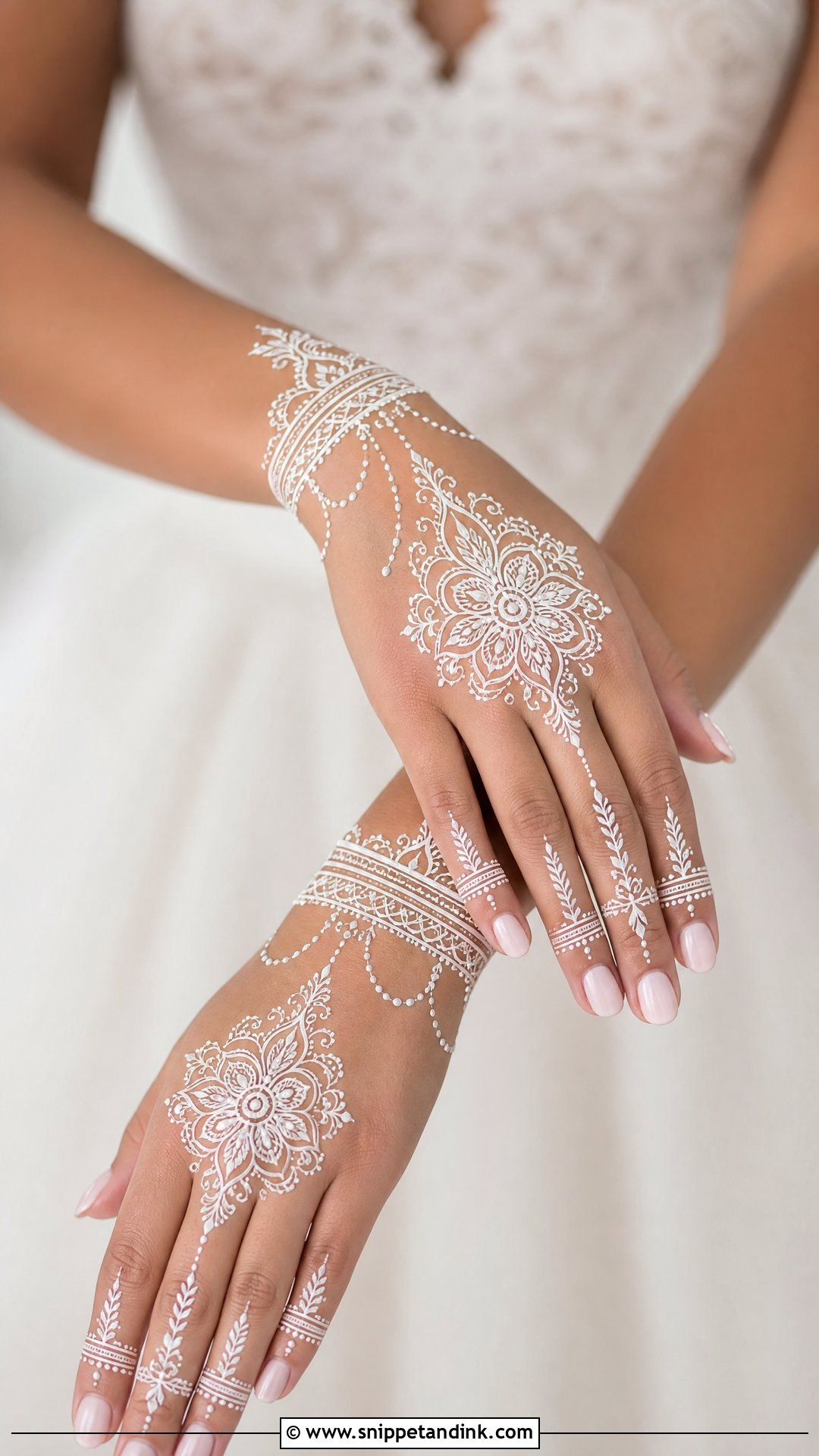 White Bridal Mehndi Design - Snippet and Ink - 20 Bridal Unique Mehndi Design Ideas