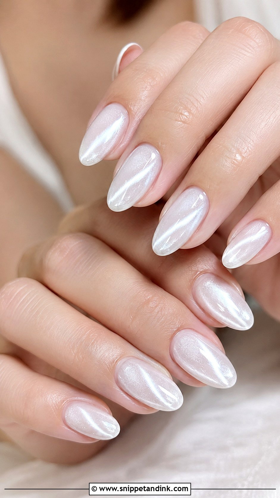White Cat Eye Wedding Nails - Snippet and Ink - 30 White Wedding Nails