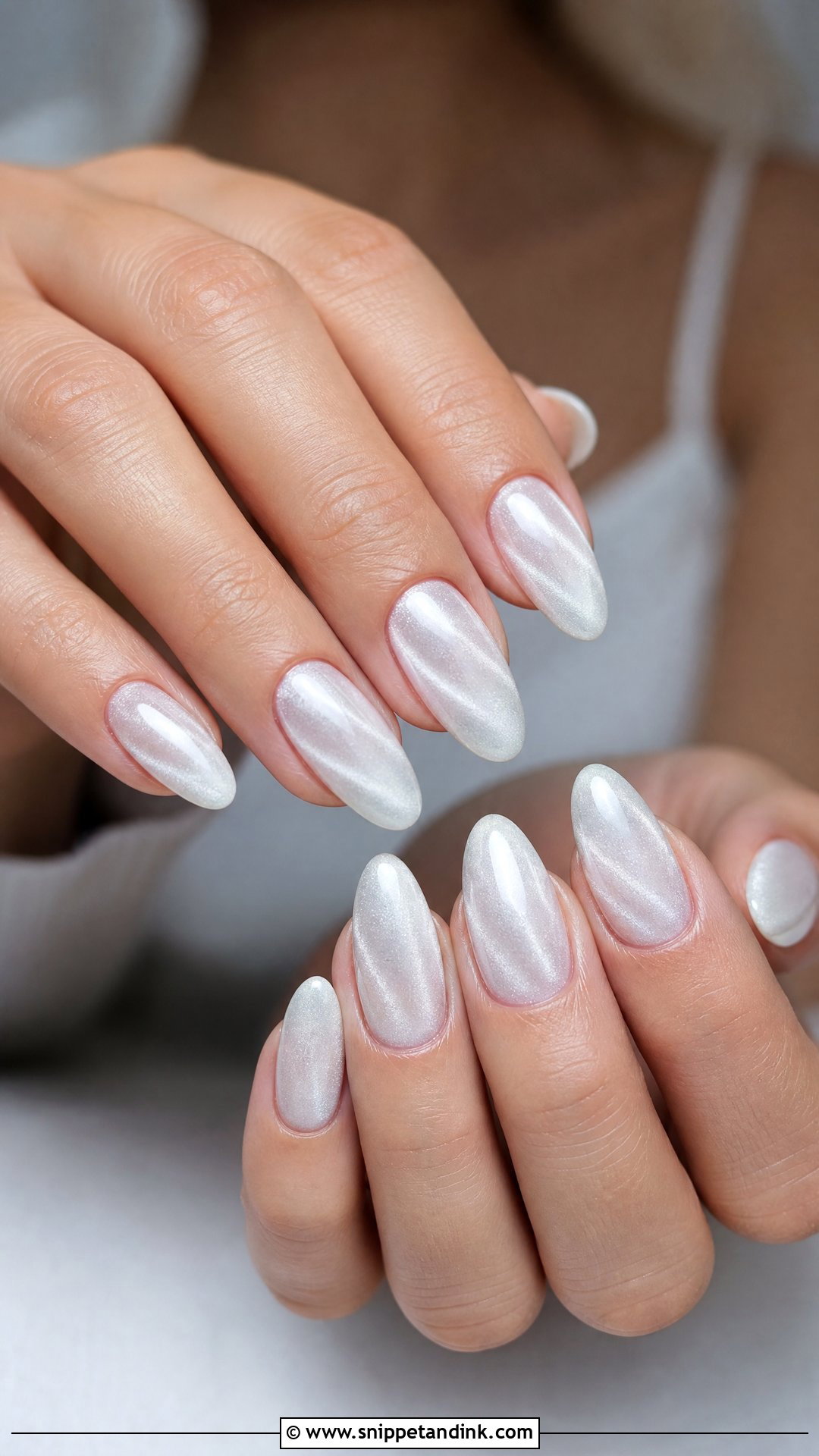 White Cat Eye Wedding Nails - Snippet and Ink - 25 Cat Eye Wedding Nails