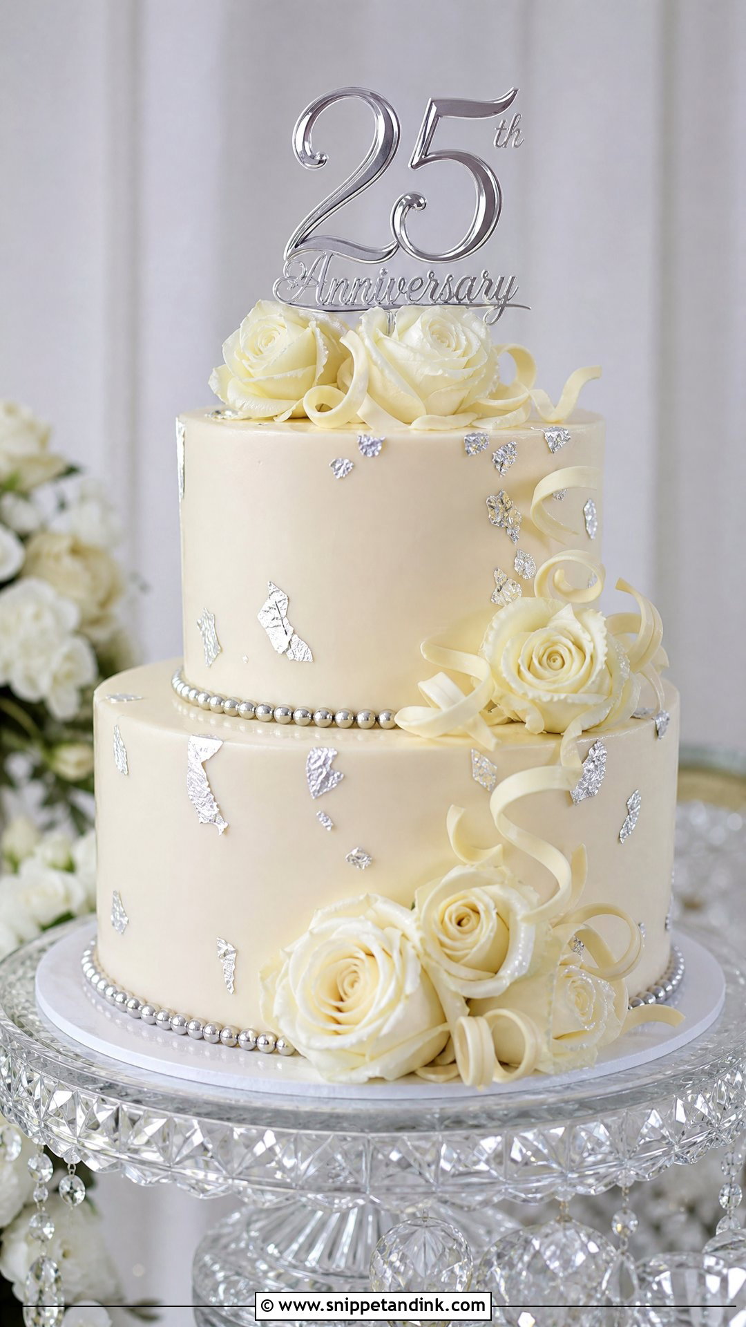 White Chocolate Anniversary Cake - Snippet and Ink - 25 25th Wedding Anniversary Cakes