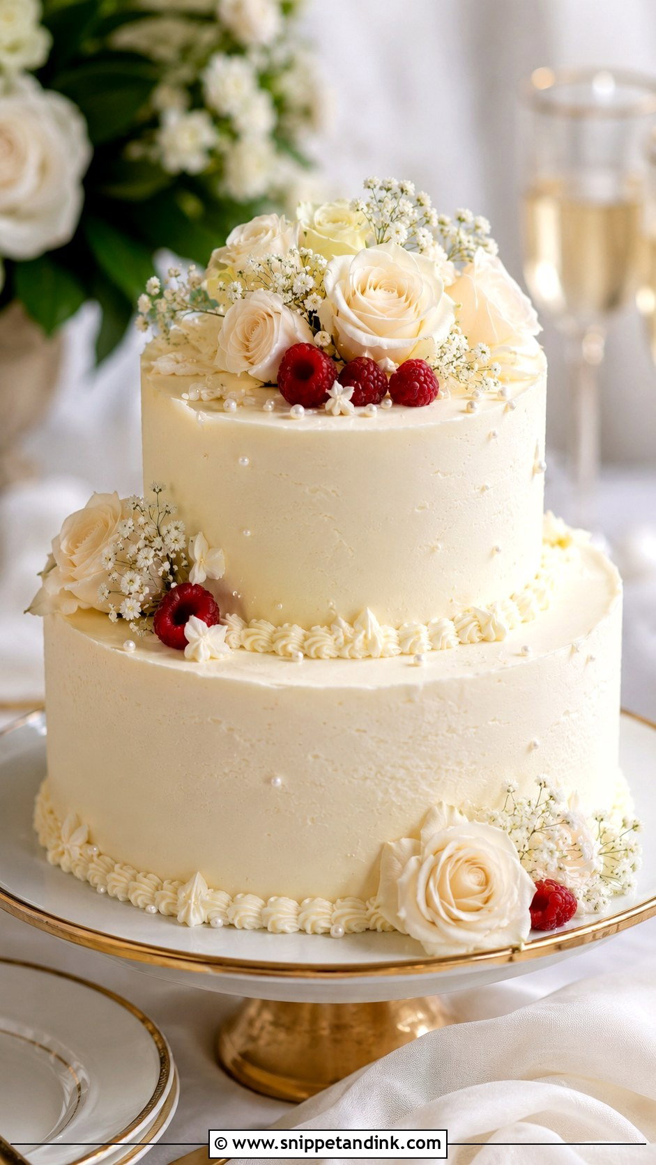 White Chocolate Cheesecake Wedding Cake - Snippet and Ink - 20 Cheesecake Wedding Cake Ideas