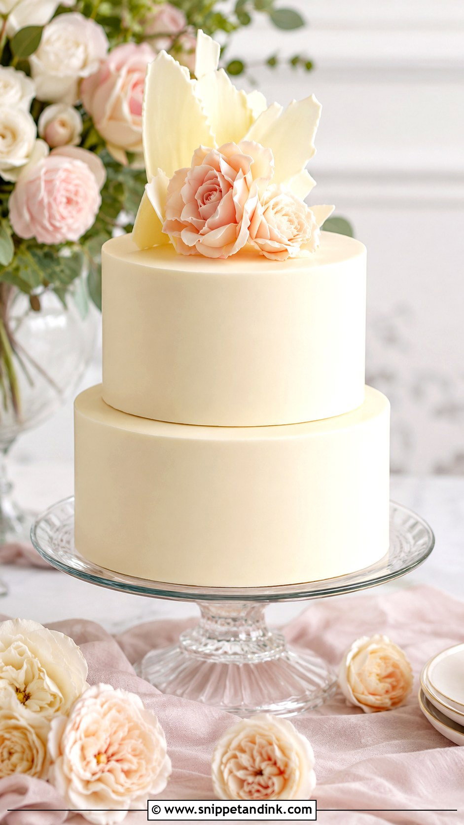 White Chocolate Ganache Wedding Cake - Snippet and Ink - 20 Frosting for Wedding Cakes