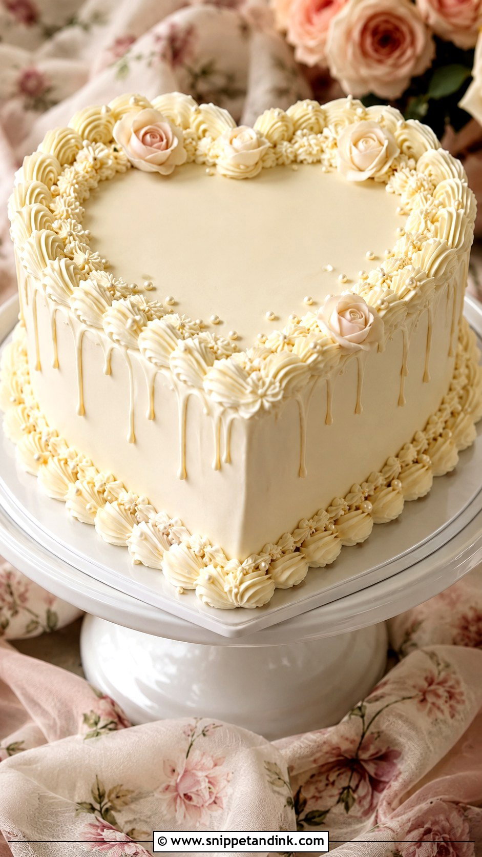 White Chocolate Heart Wedding Cake - Snippet and Ink - 20 White Chocolate Cake Design Ideas for Wedding