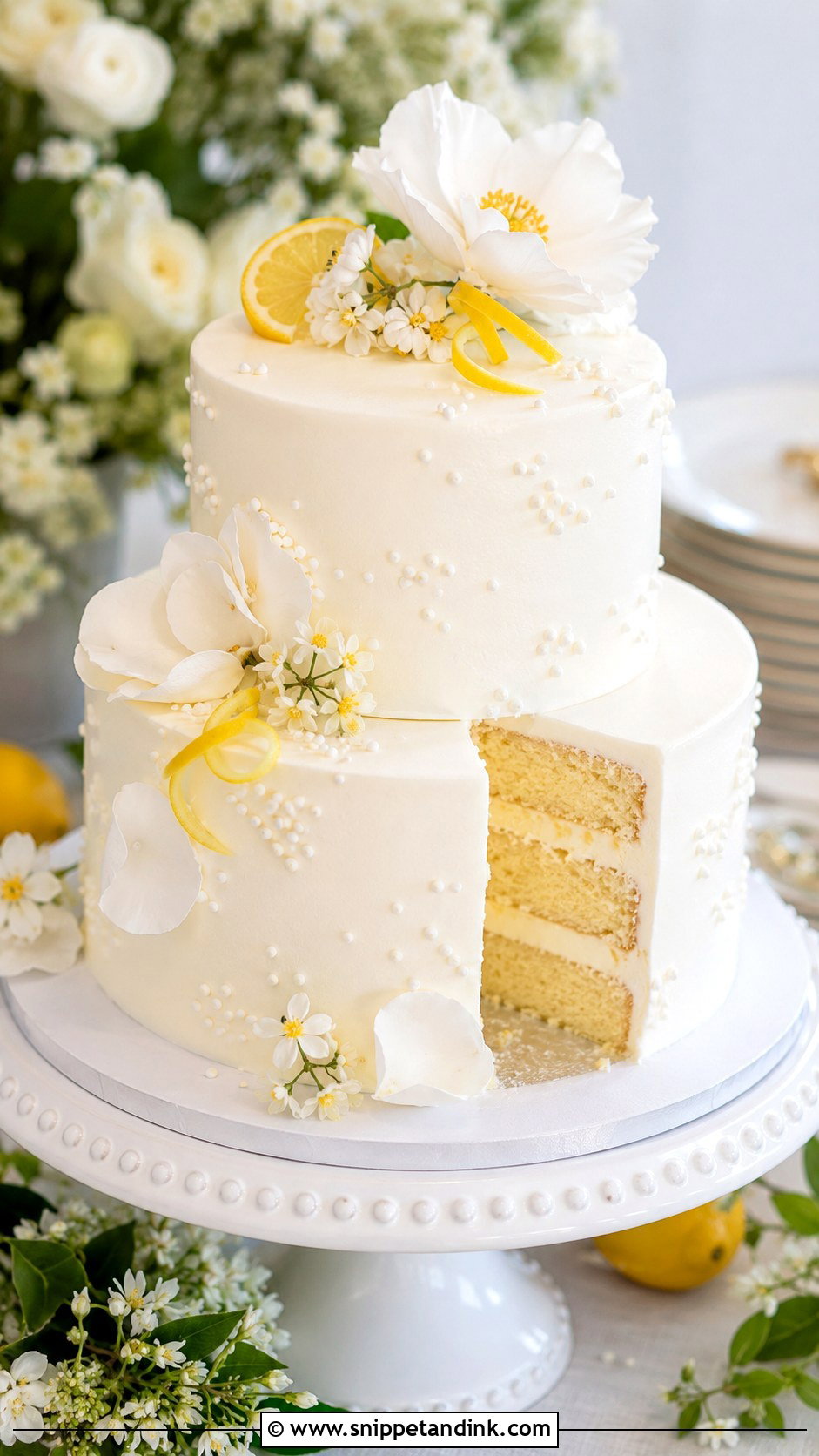 White Chocolate Lemon Wedding Cake - Snippet and Ink - 20 White Chocolate Cake Design Ideas for Wedding