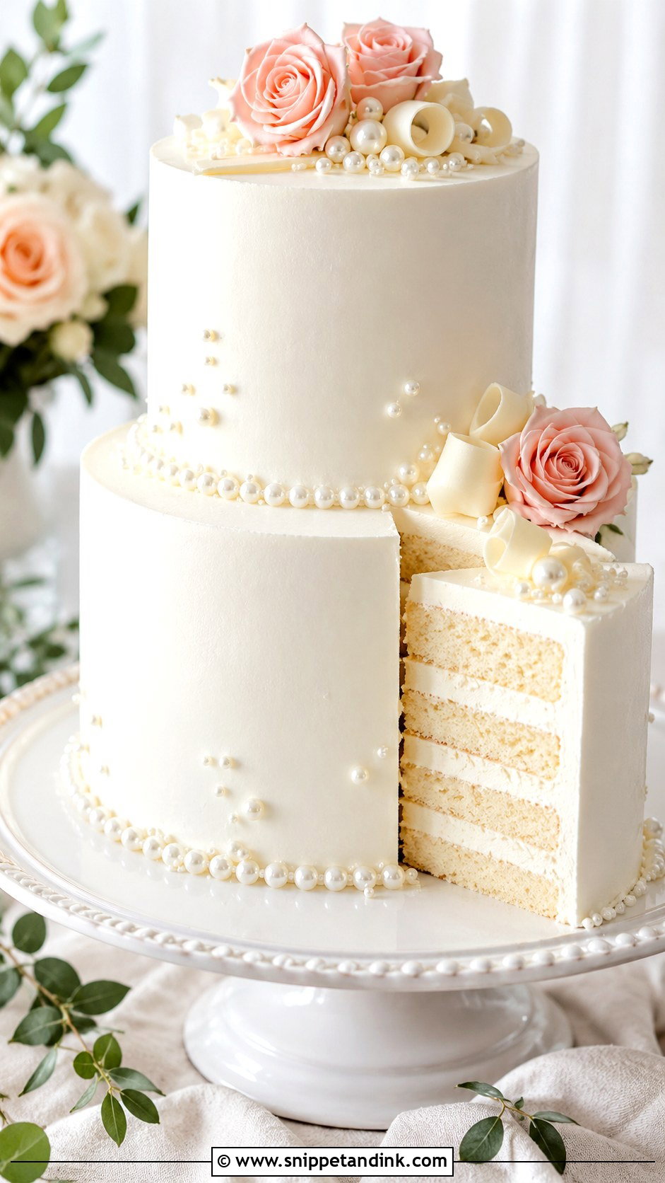 White Chocolate Mousse Wedding Cake - Snippet and Ink - 25 Mousse Wedding Cake Ideas