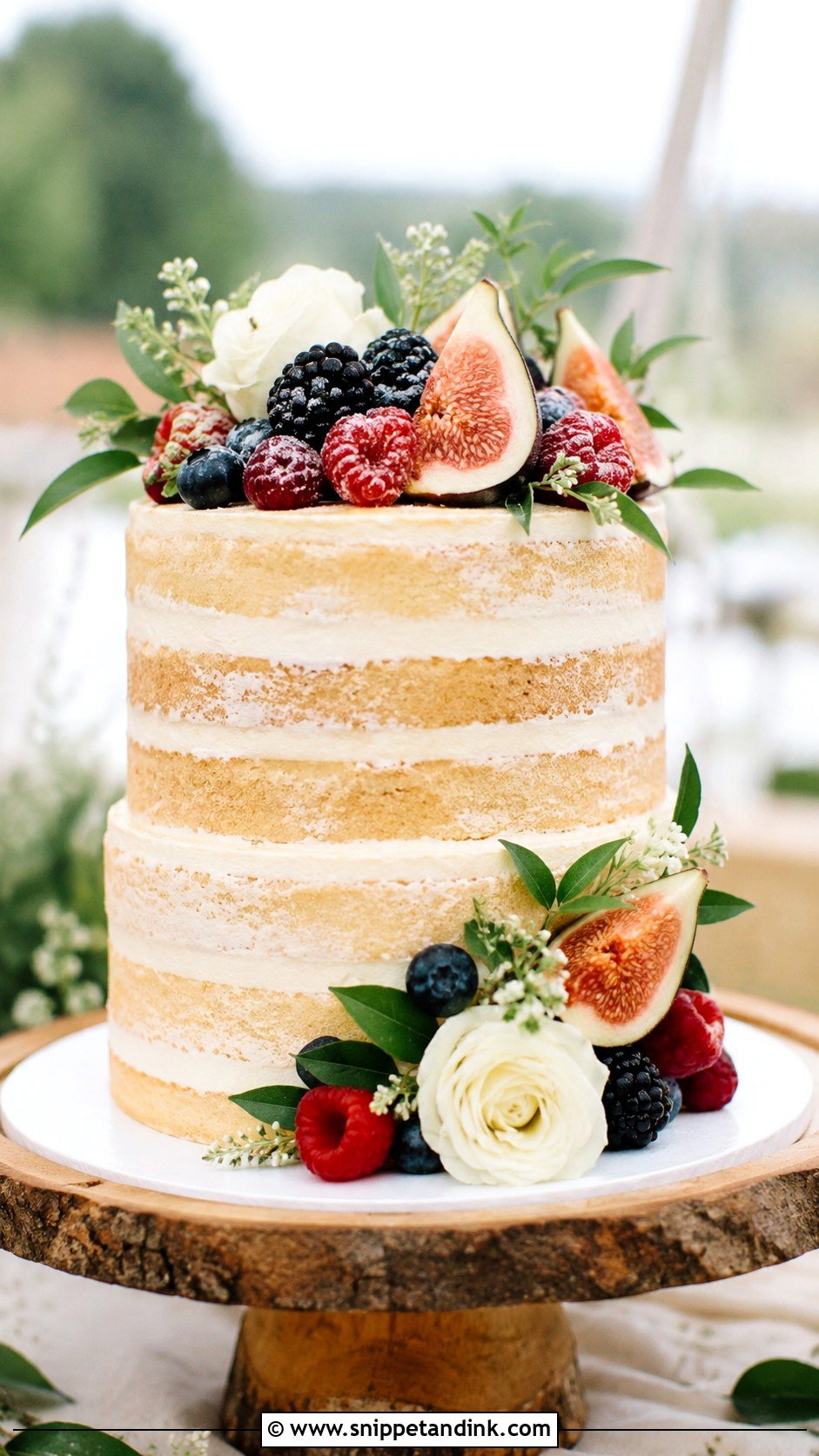 White Chocolate Naked Wedding Cake - Snippet and Ink - 20 White Chocolate Cake Design Ideas for Wedding