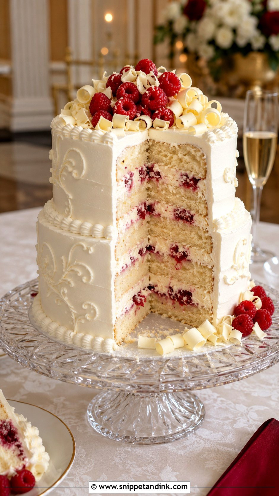 White Chocolate Raspberry Wedding Cake - Snippet and Ink - 20 Popular Cake Flavors for Wedding