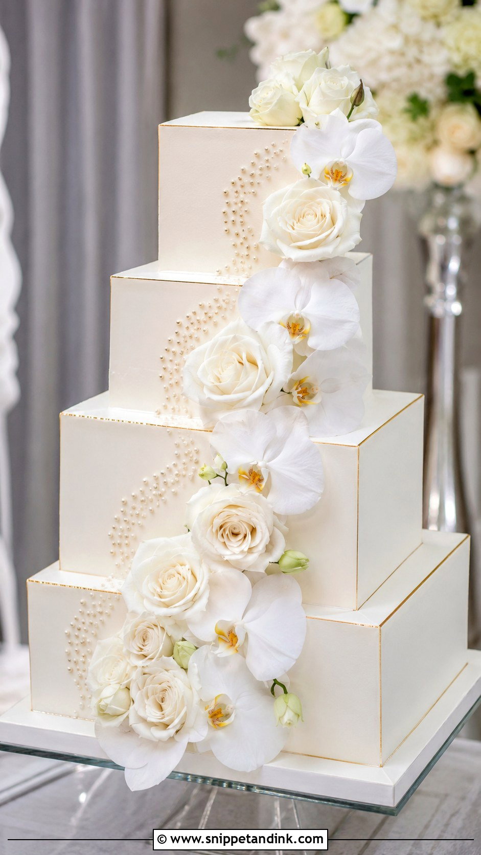 White Chocolate Square Wedding Cake - Snippet and Ink - 20 White Chocolate Cake Design Ideas for Wedding