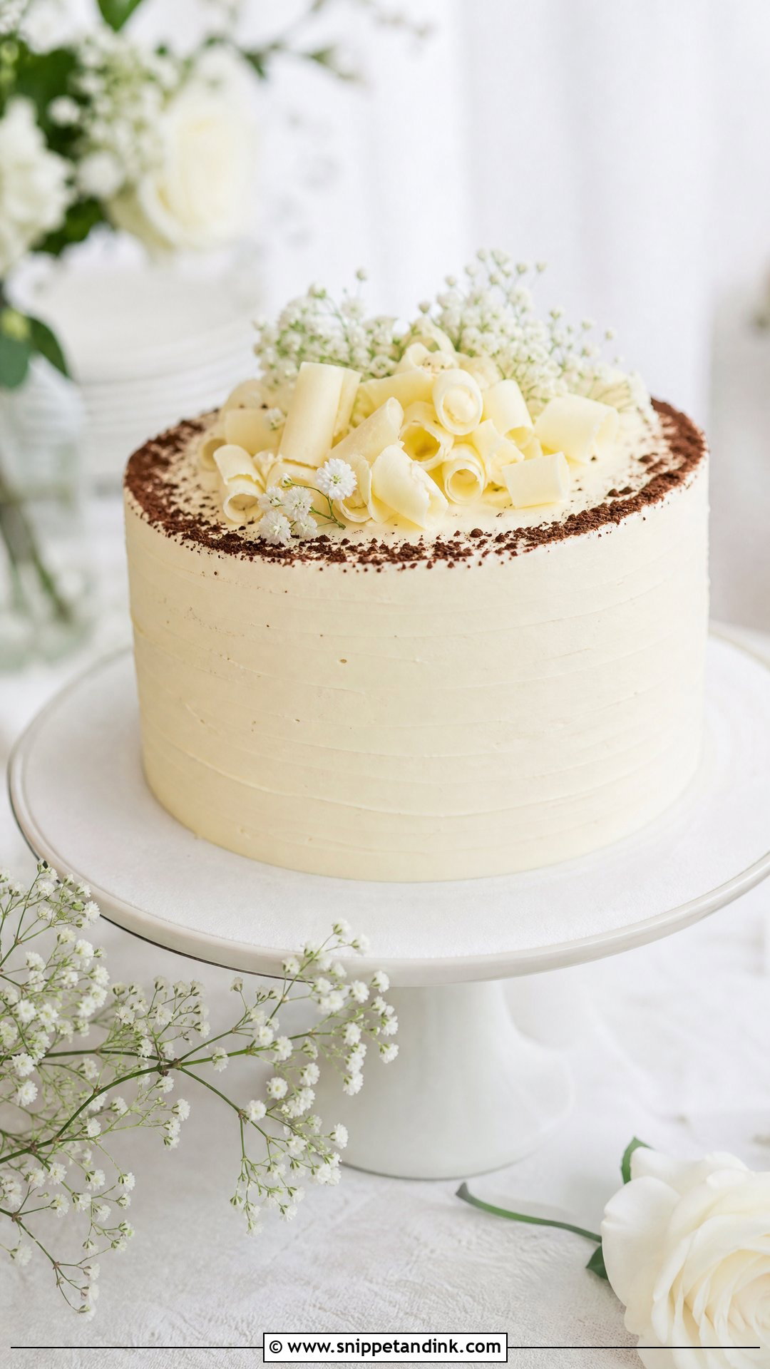 White Chocolate Tiramisu Wedding Cake - Snippet and Ink - 25 Tiramisu Wedding Cake Ideas