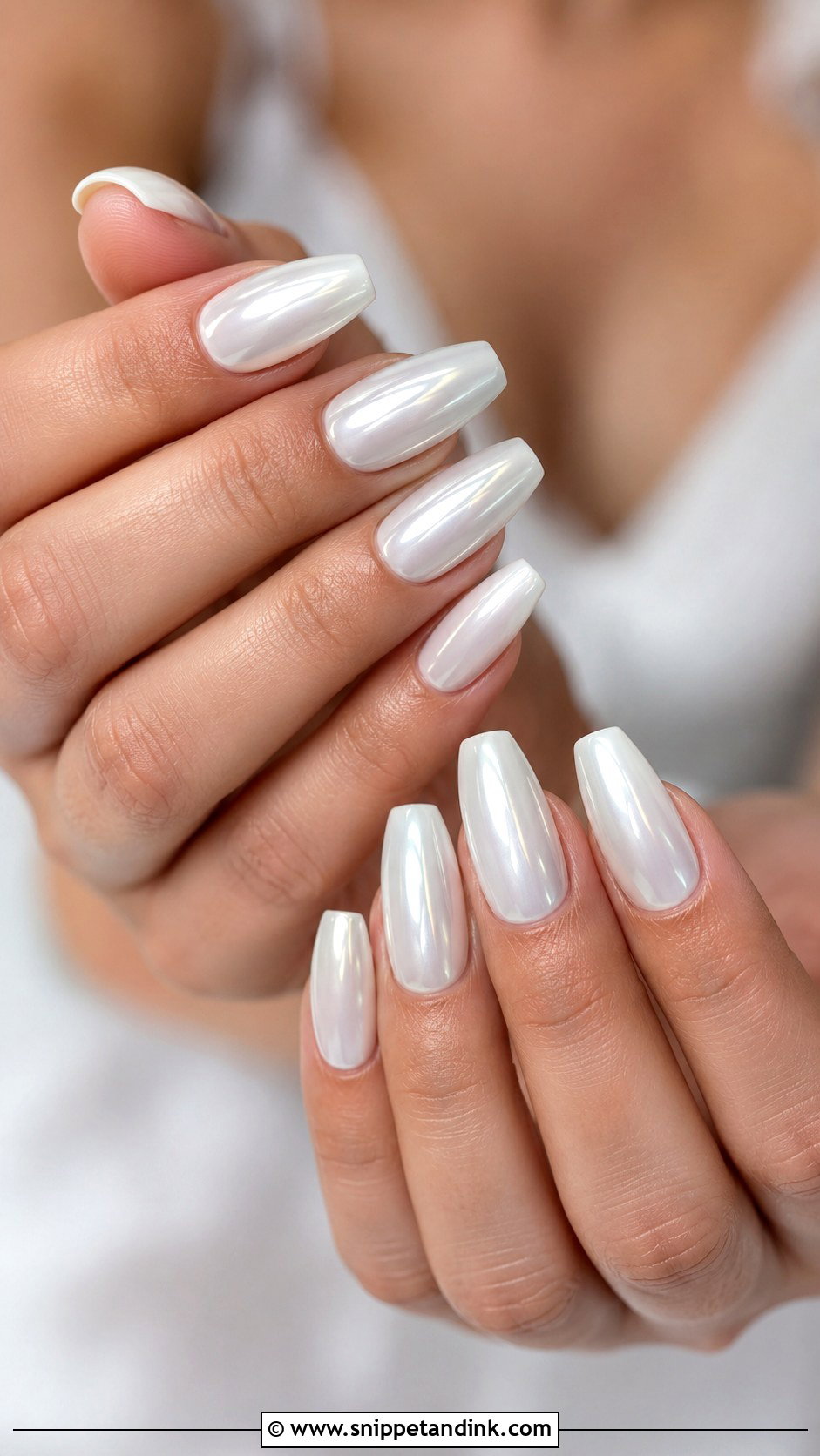 White Chrome Acrylic Nails For Bride - Snippet and Ink - 20 Acrylic Nails for the Bride Wedding