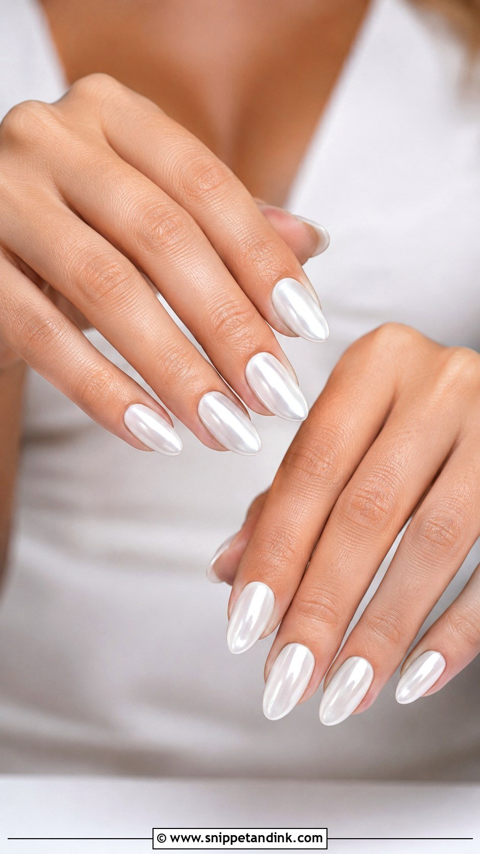 White Chrome Bridal Nails - Snippet and Ink - 20 Bridal Nail Inspo 2025 Ideas