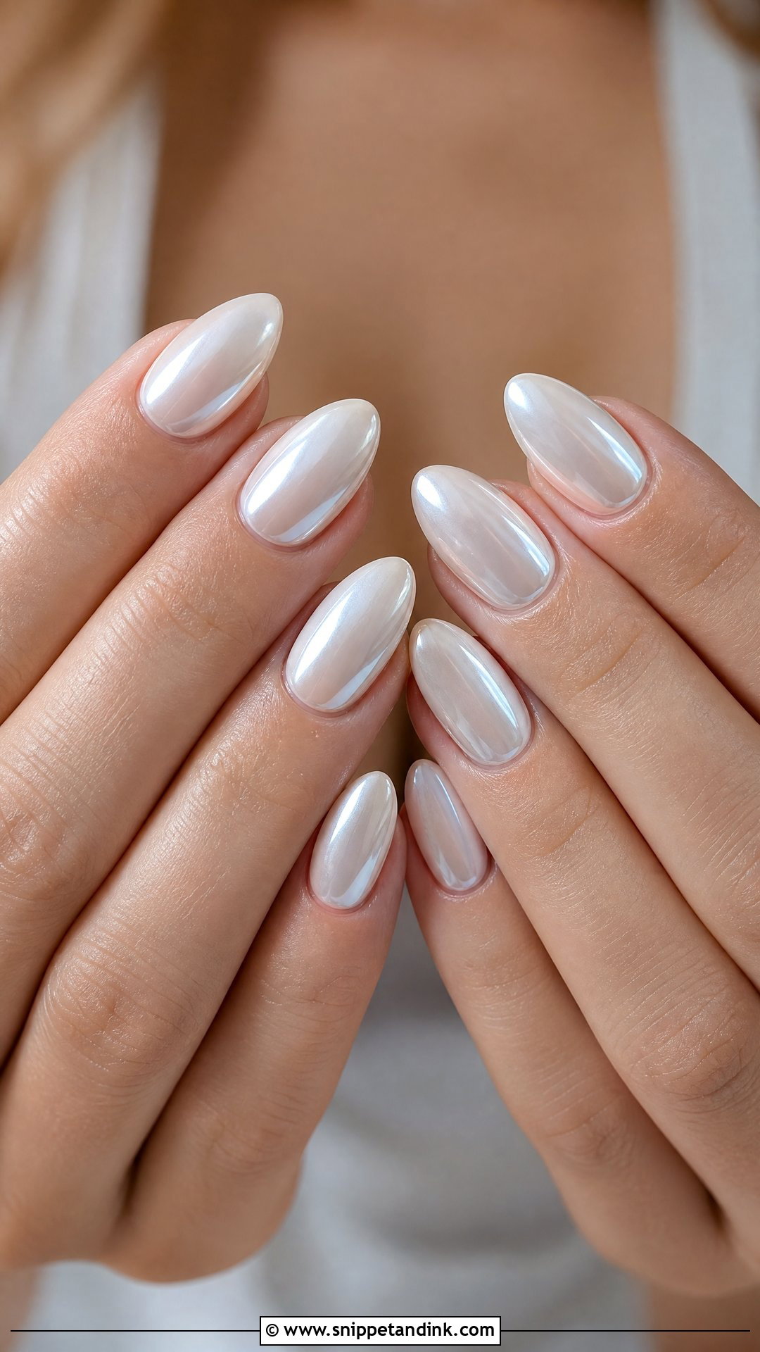White Chrome Bridal Nails - Snippet and Ink - 25 Bridal Nails Ideas