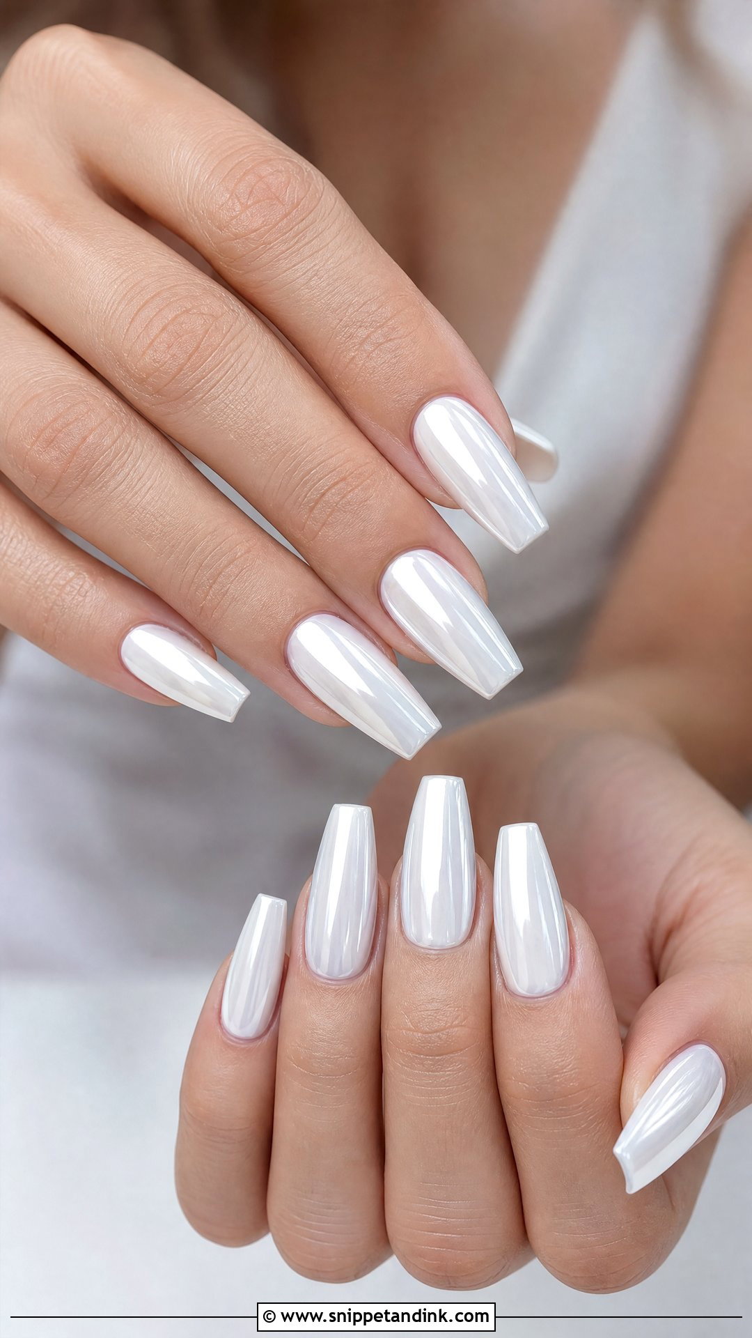 White Chrome Bridal Nails - Snippet and Ink - 25 Bridal Wedding Nails for Bride