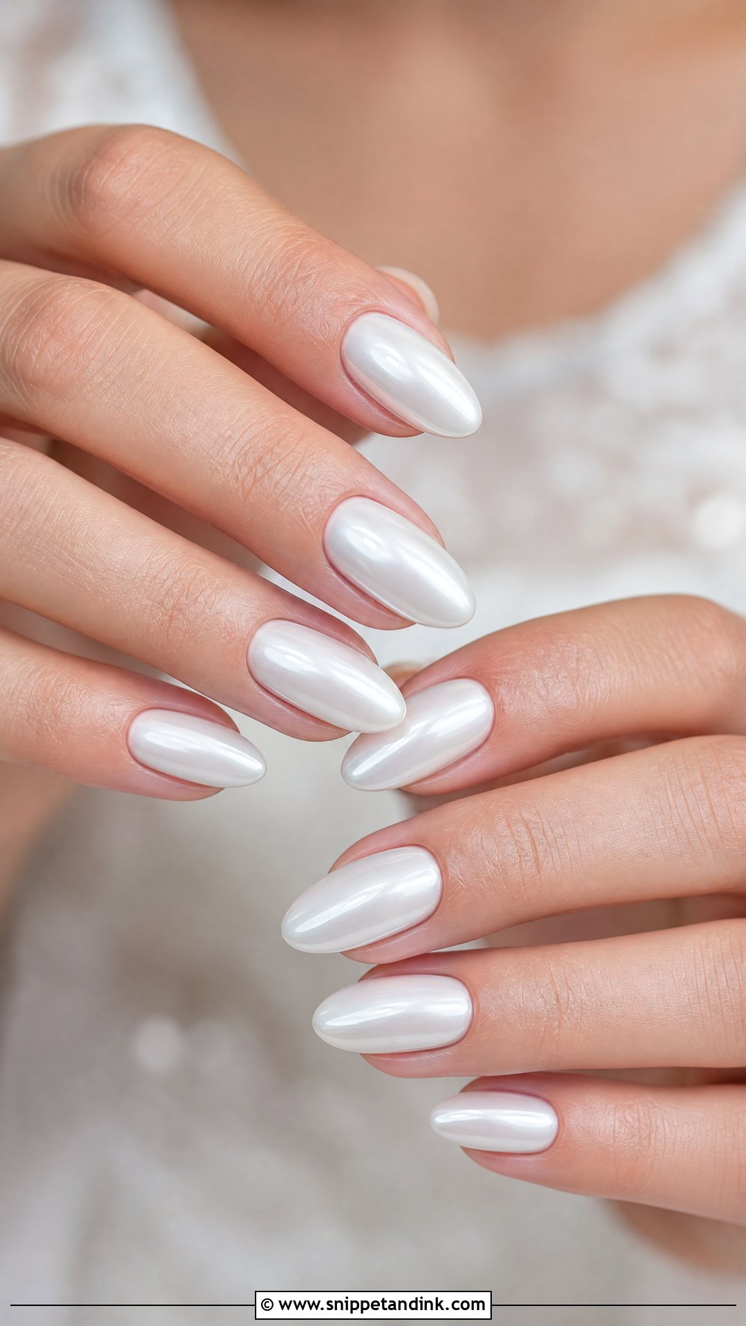 White Chrome Bridal Nails - Snippet and Ink - 25 Simple Bridal Wedding Nails for Bride