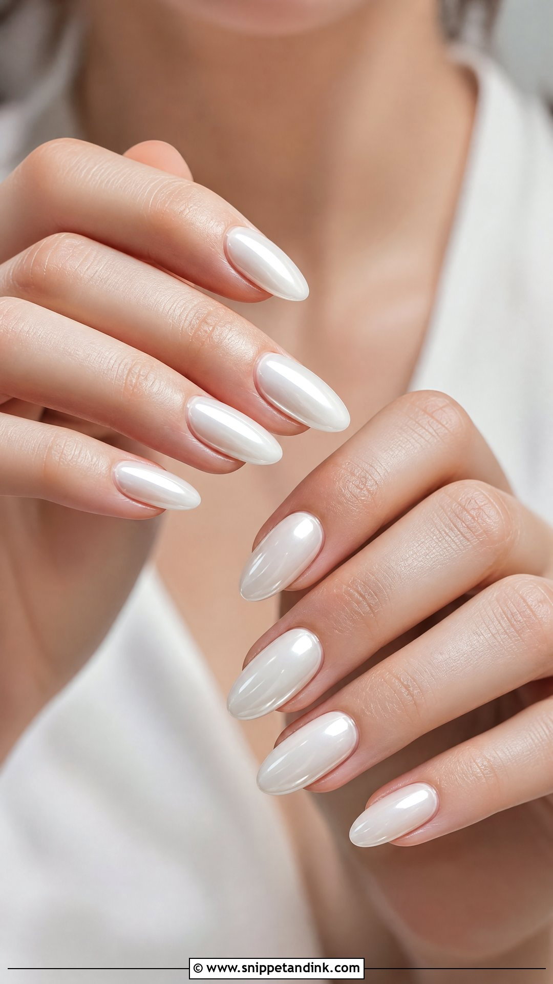 White Chrome Bridal Nails - Snippet and Ink - 25 White Bridal Nails
