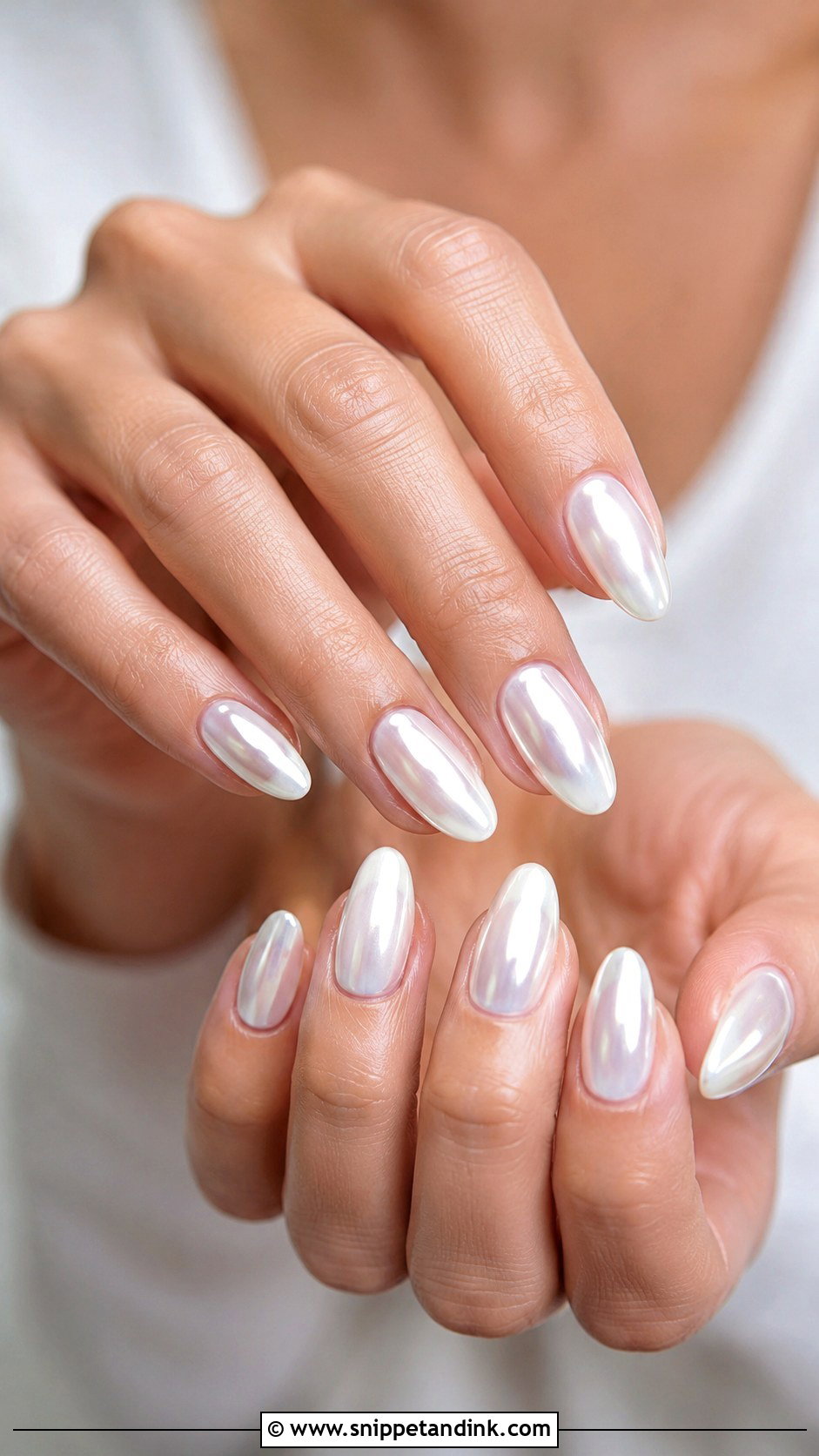 White Chrome Bridal Nails - Snippet and Ink - 30 Bridal Nail Art Designs Wedding Day