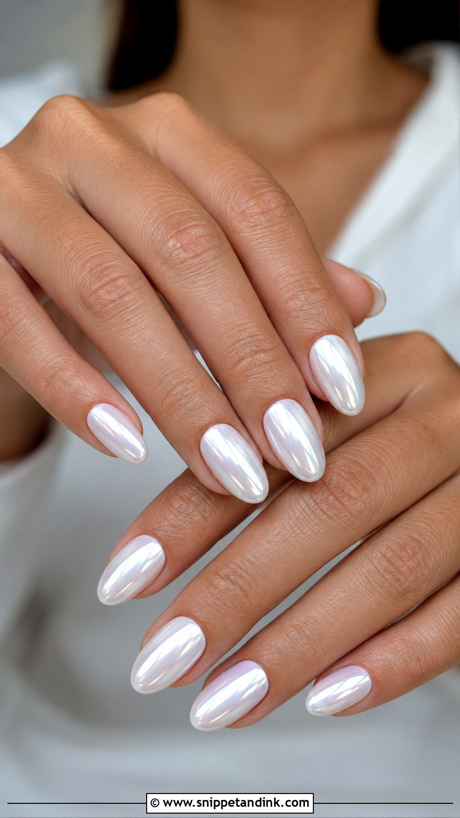 White Chrome Bridal Nails - Snippet and Ink - 30 Bridal Nail Designs