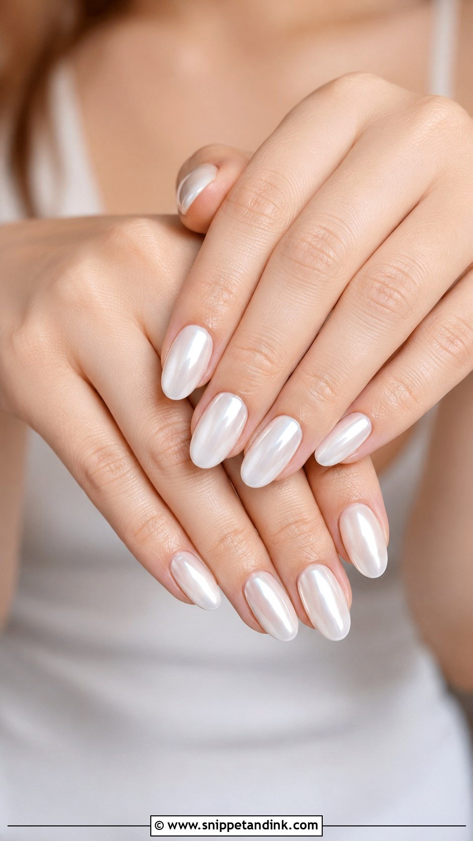 White Chrome Bridal Nails - Snippet and Ink - 30 Elegant Bridal Nails