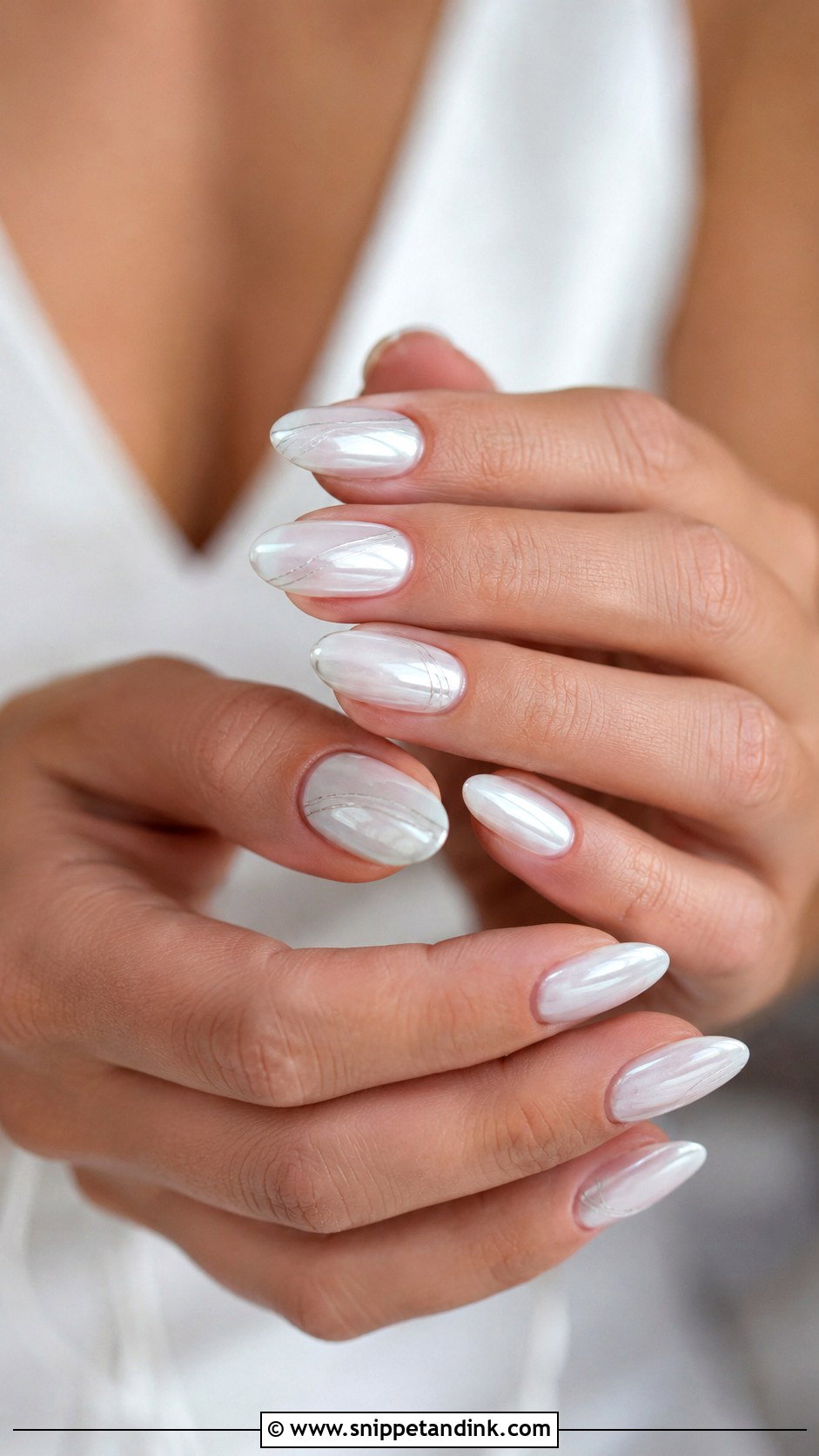 White Chrome Bridal Nails - Snippet and Ink - 30 Elegant Bridal Nails Wedding