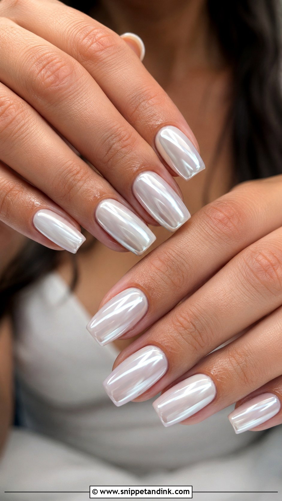 White Chrome Bridal Nails - Snippet and Ink - 20 Elegant Bridal Wedding Nails for Bride