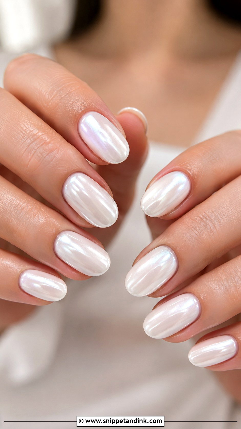 White Chrome Bridal Nails - Snippet and Ink - 20 Minimal Bridal Nails