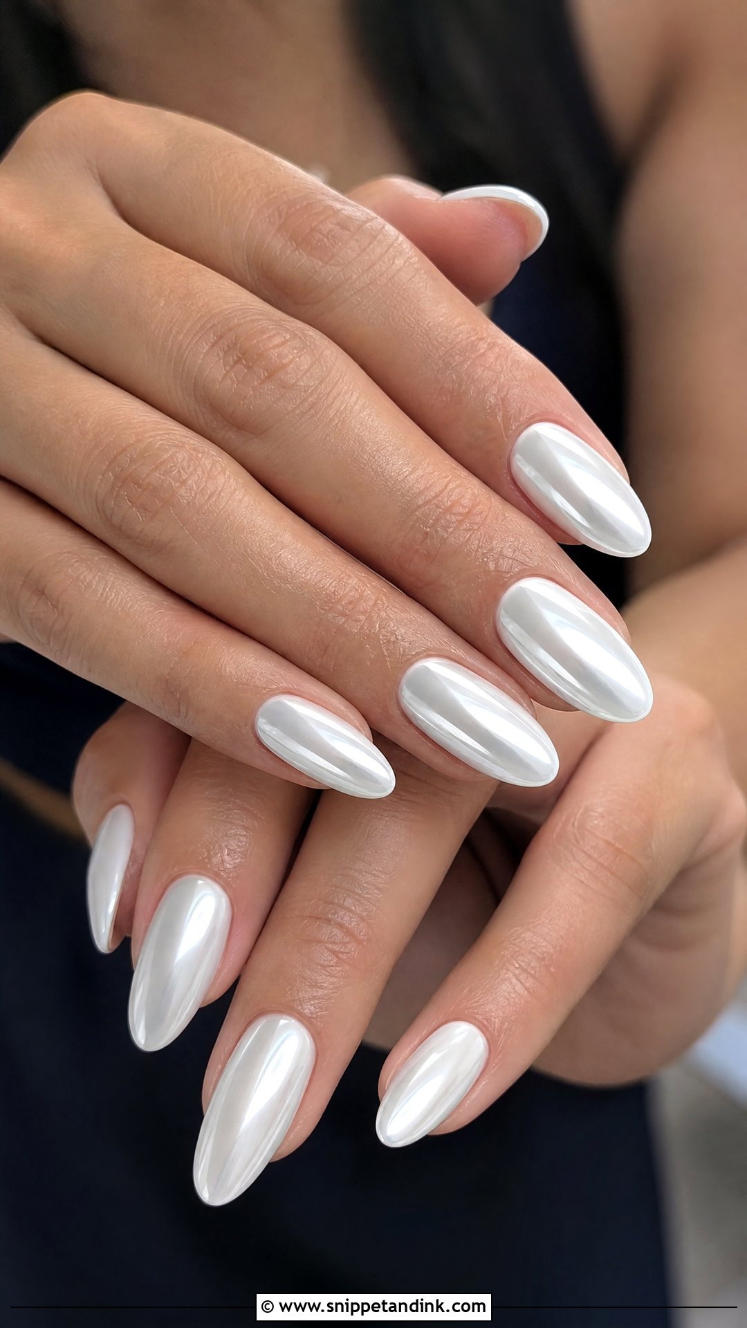 White Chrome Bridal Nails - Snippet and Ink - 25 Bridal Nail Art Designs