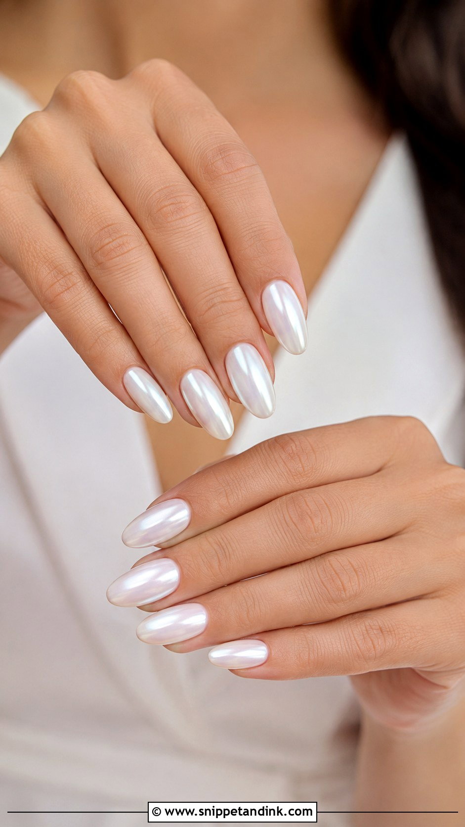 White Chrome Bride Nails - Snippet and Ink - 20 Bride Nail Art Ideas Wedding Day