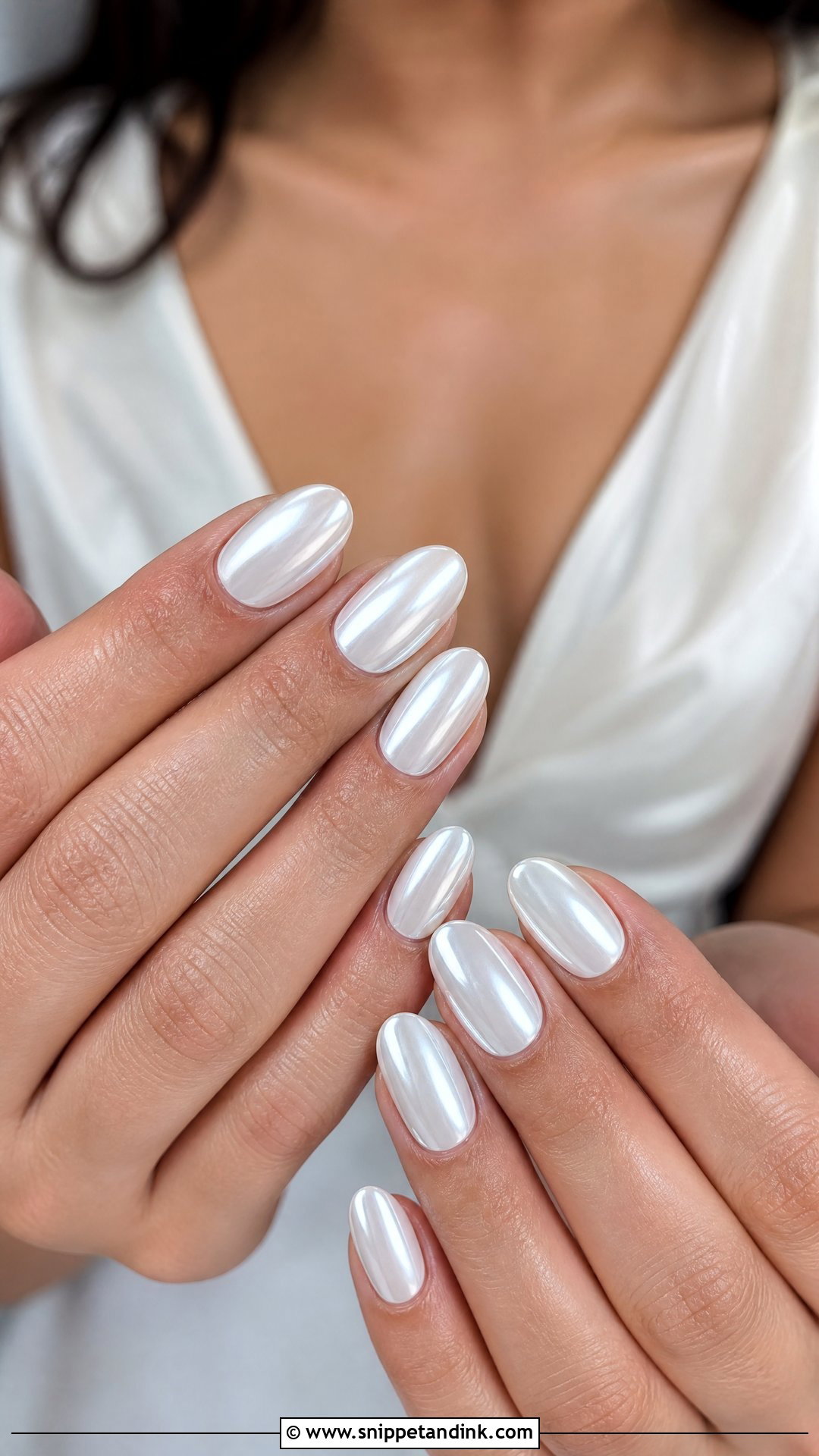 White Chrome Bride Nails - Snippet and Ink - 25 Nail Bride Wedding Ideas