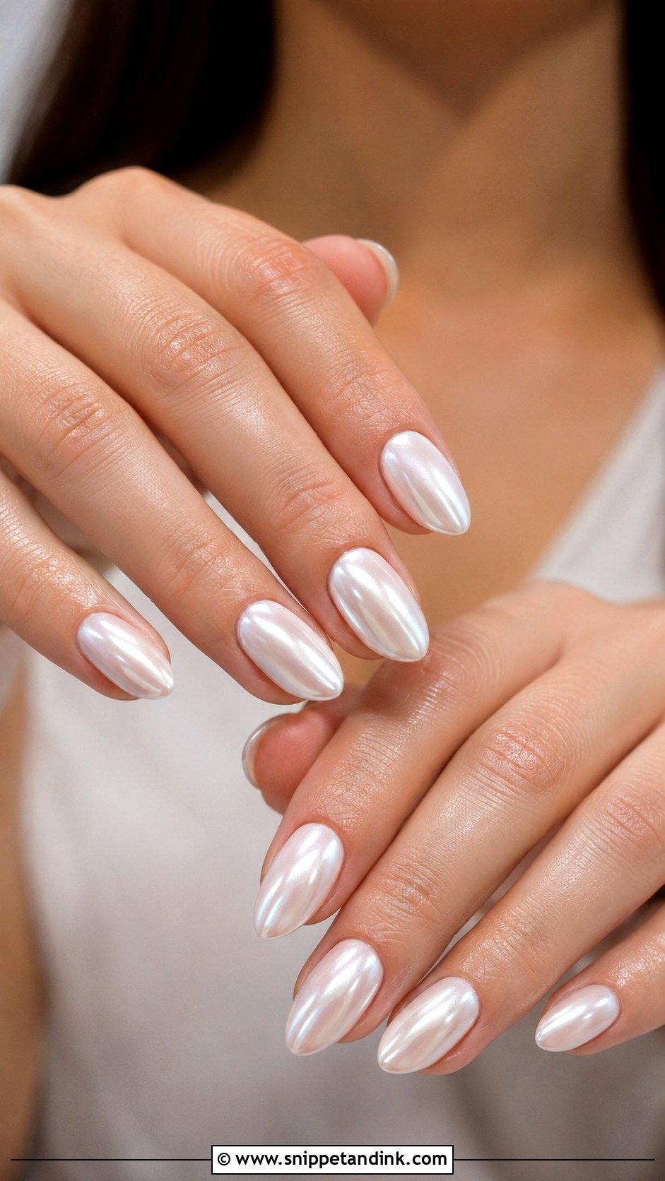 White Chrome Bride Nails - Snippet and Ink - 30 Elegant Bride Nails Wedding