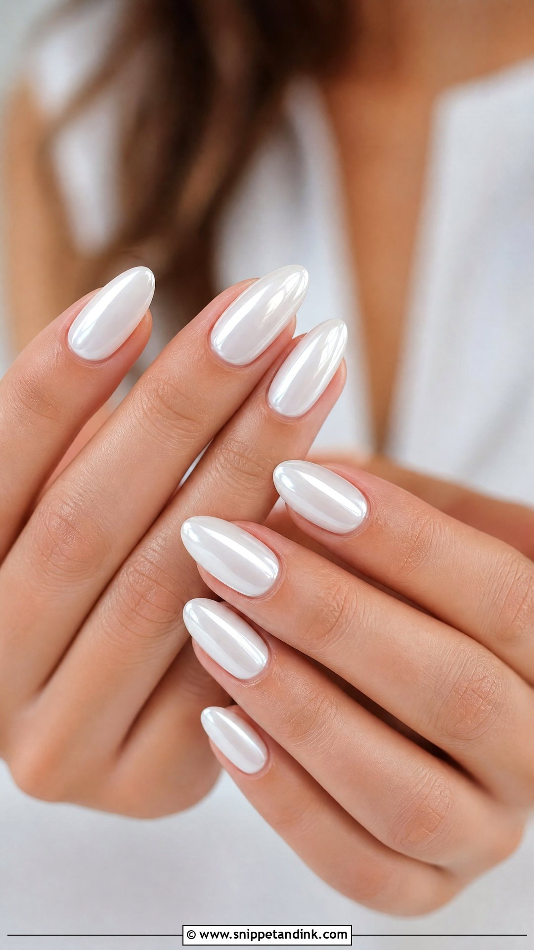 White Chrome Bride Nails - Snippet and Ink - 35 Bride Nails Wedding