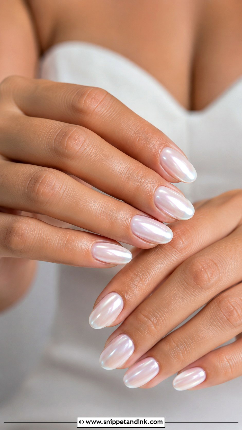 White Chrome Bride Nails - Snippet and Ink - 20 Bride Chrome Nails