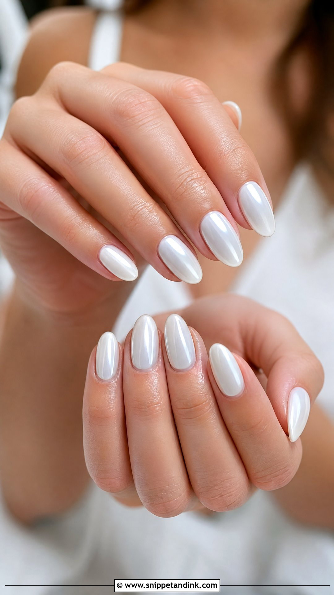 White Chrome Bridesmaid Nails - Snippet and Ink - 25 Nails for Wedding Bridesmaid