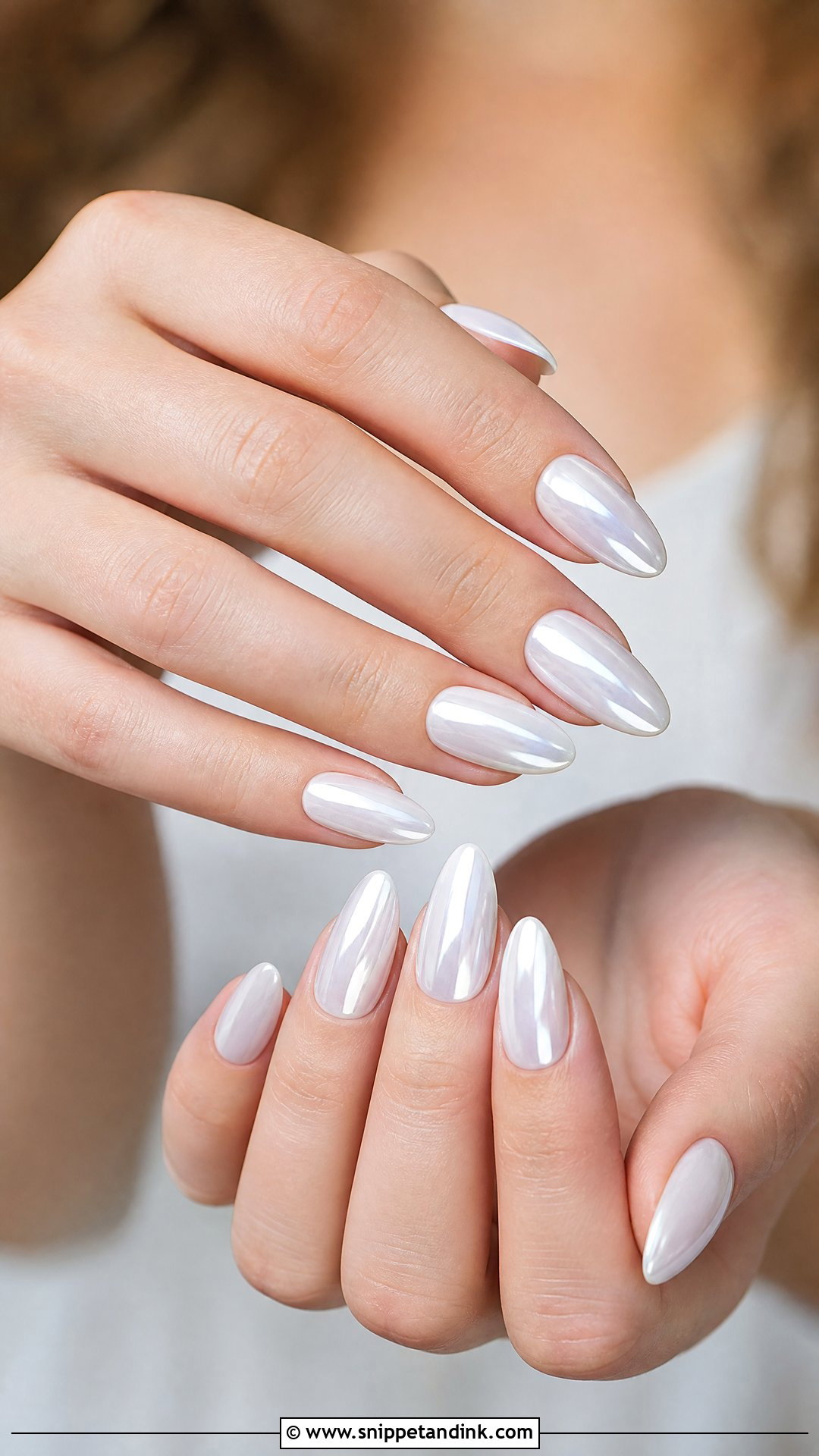White Chrome Bridesmaid Nails - Snippet and Ink - 25 Simple Bridesmaid Wedding Nails