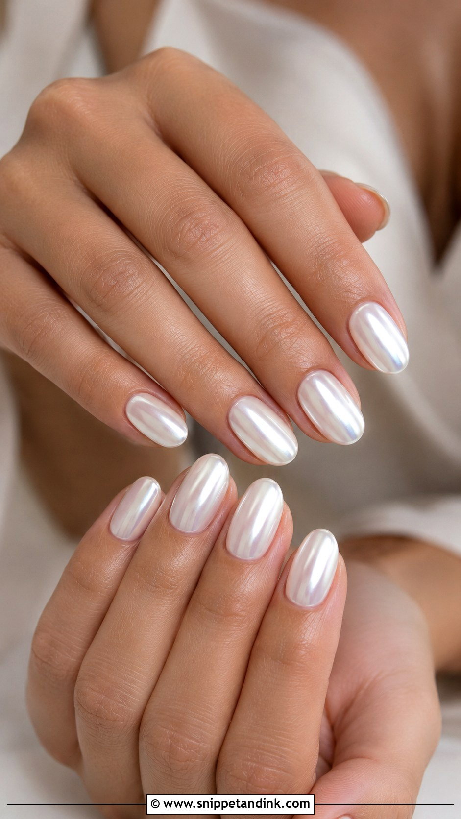 White Chrome Bridesmaid Nails - Snippet and Ink - 20 Bridesmaid Wedding Nail Inspo Ideas