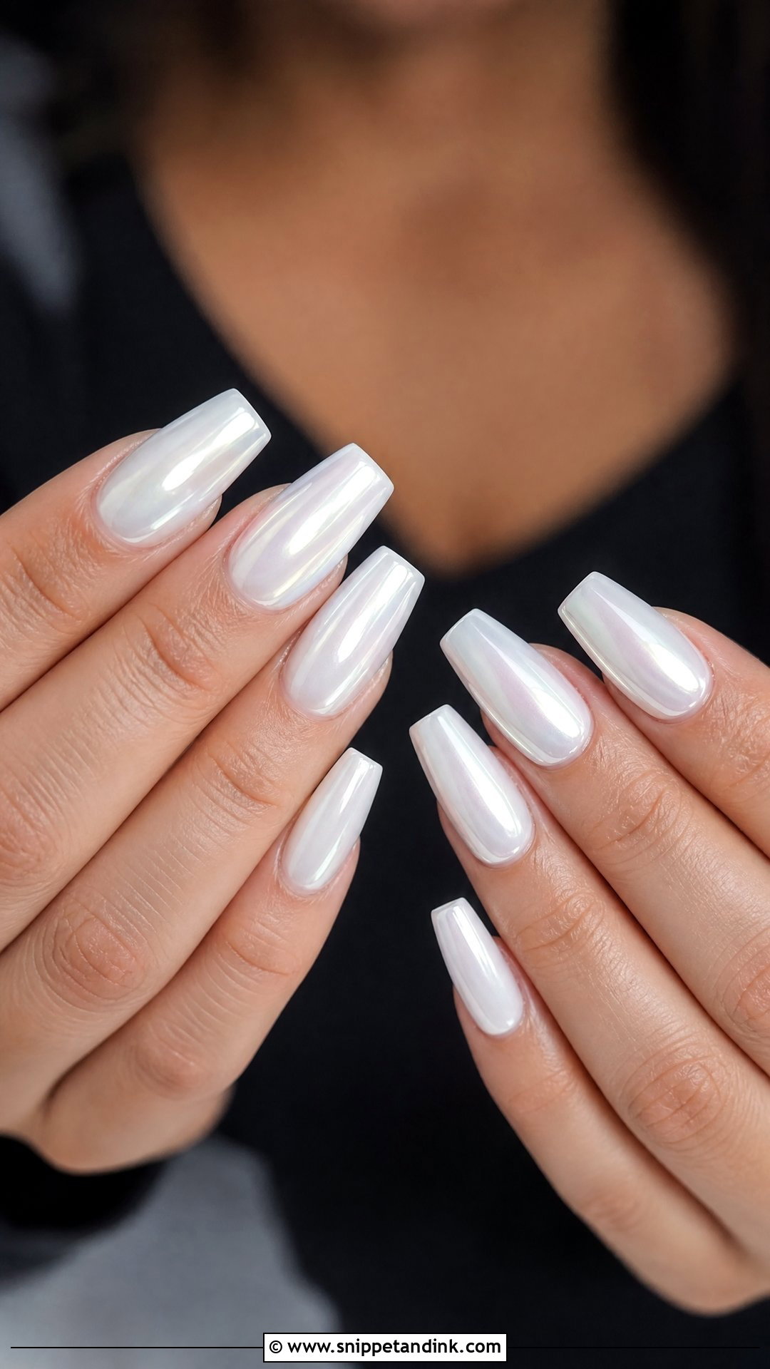White Chrome Engagement Nails - Snippet and Ink - 35 Engagement Nails