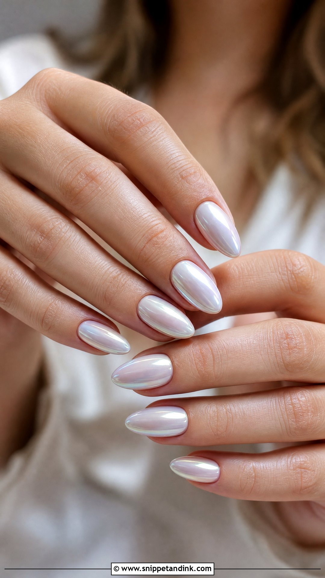 White Chrome Engagement Nails - Snippet and Ink - 35 Engagement Nails Ideas