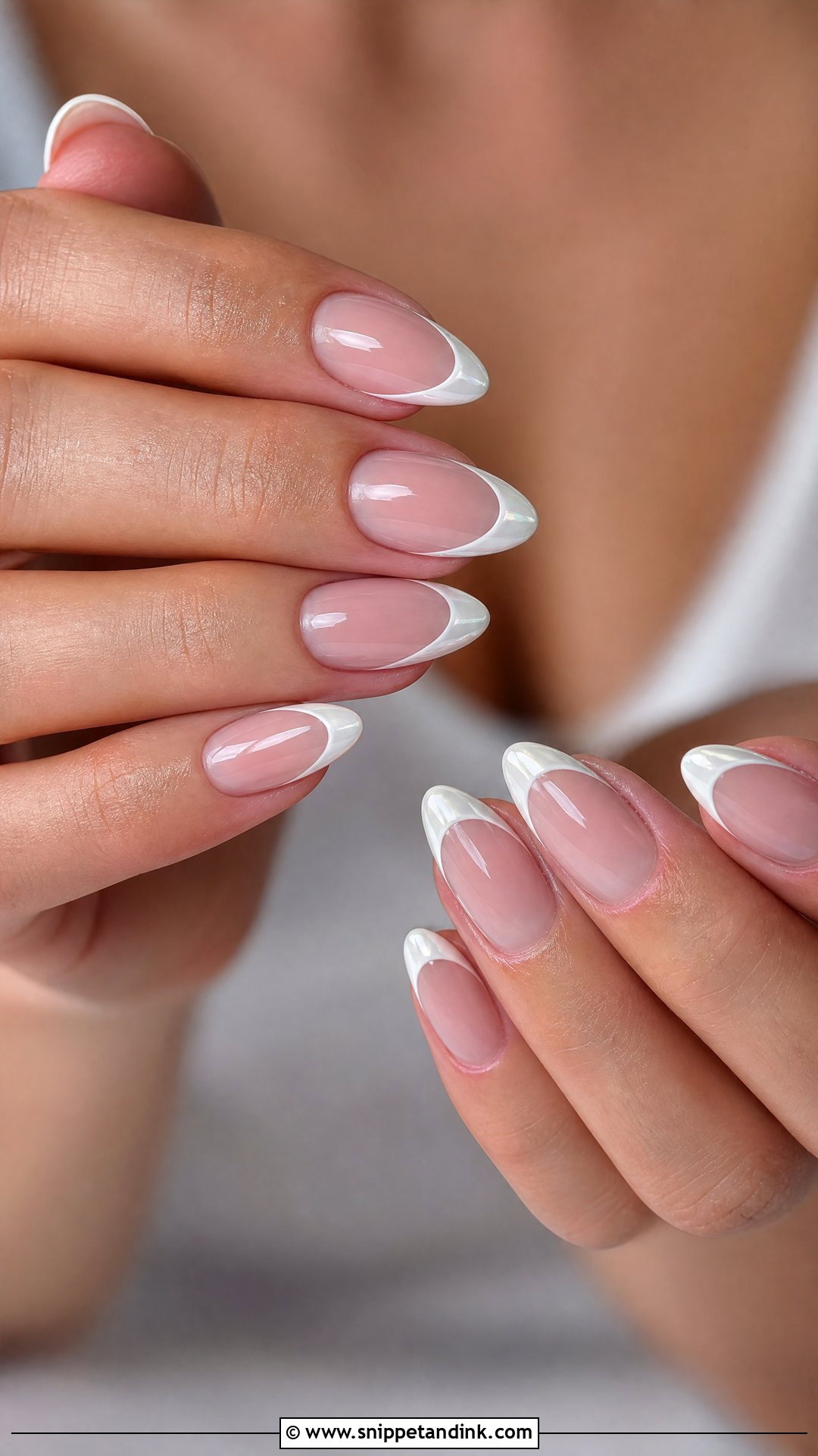 White Chrome French Bride Nails - Snippet and Ink - 35 Bride Nails