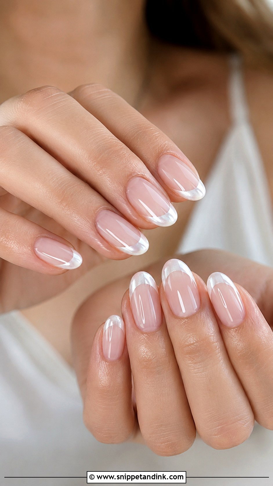 White Chrome French Wedding Nails - Snippet and Ink - 20 Chrome Nails for Wedding