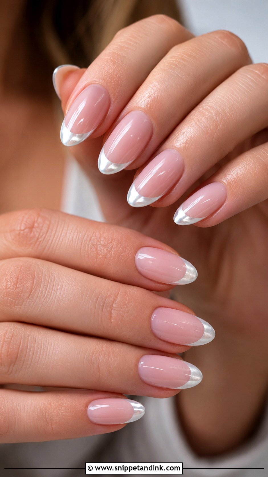 White Chrome French Wedding Nails - Snippet and Ink - 20 Neutral Wedding Nails for Bride
