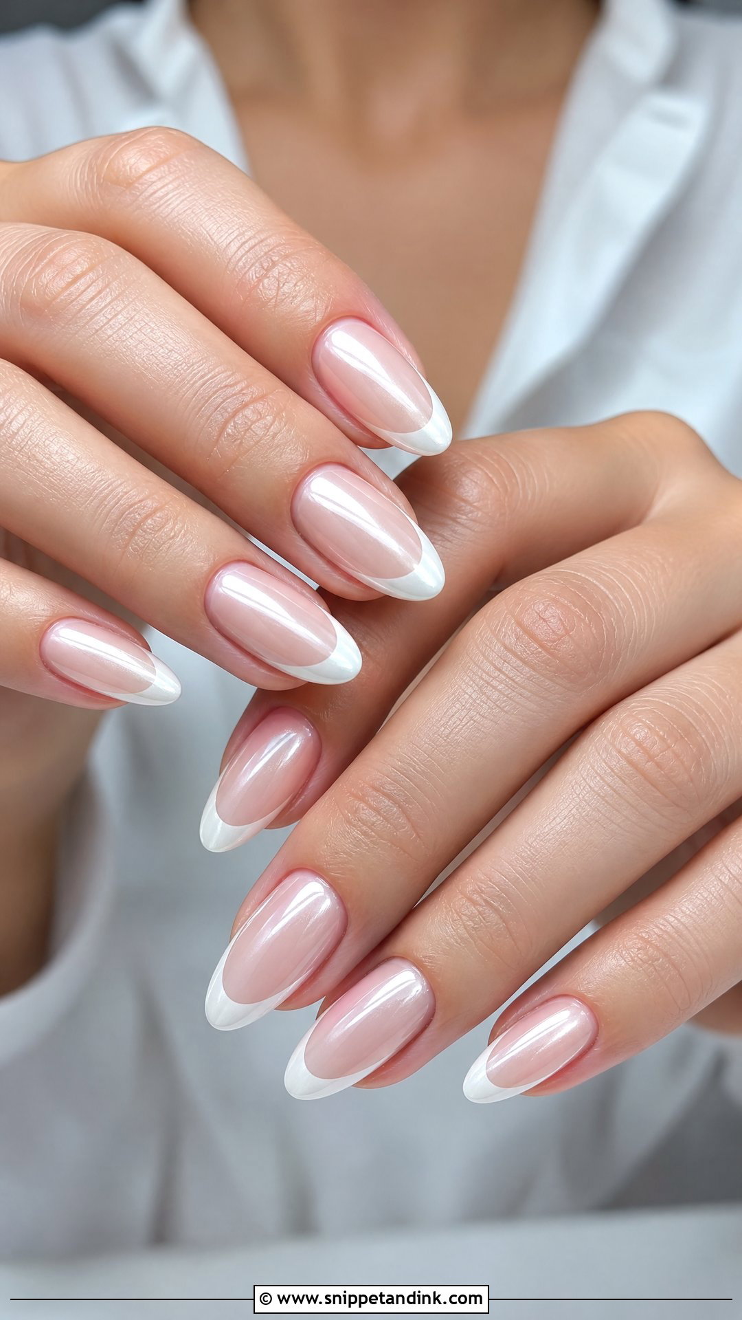 White Chrome French Wedding Nails - Snippet and Ink - 20 Pretty Nails for Wedding