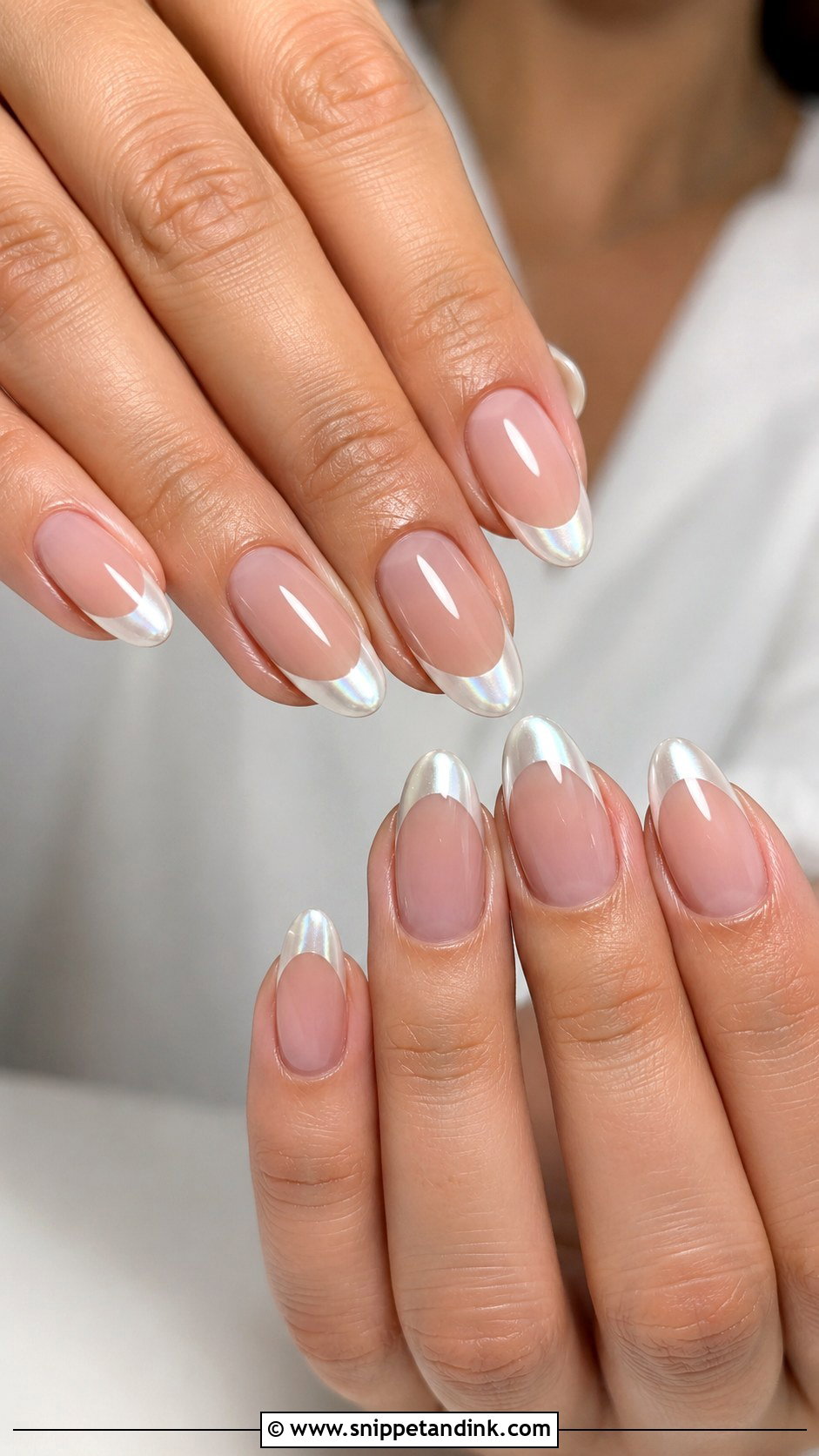 White Chrome French Wedding Nails - Snippet and Ink - 20 Wedding Nails Inspo for Bride